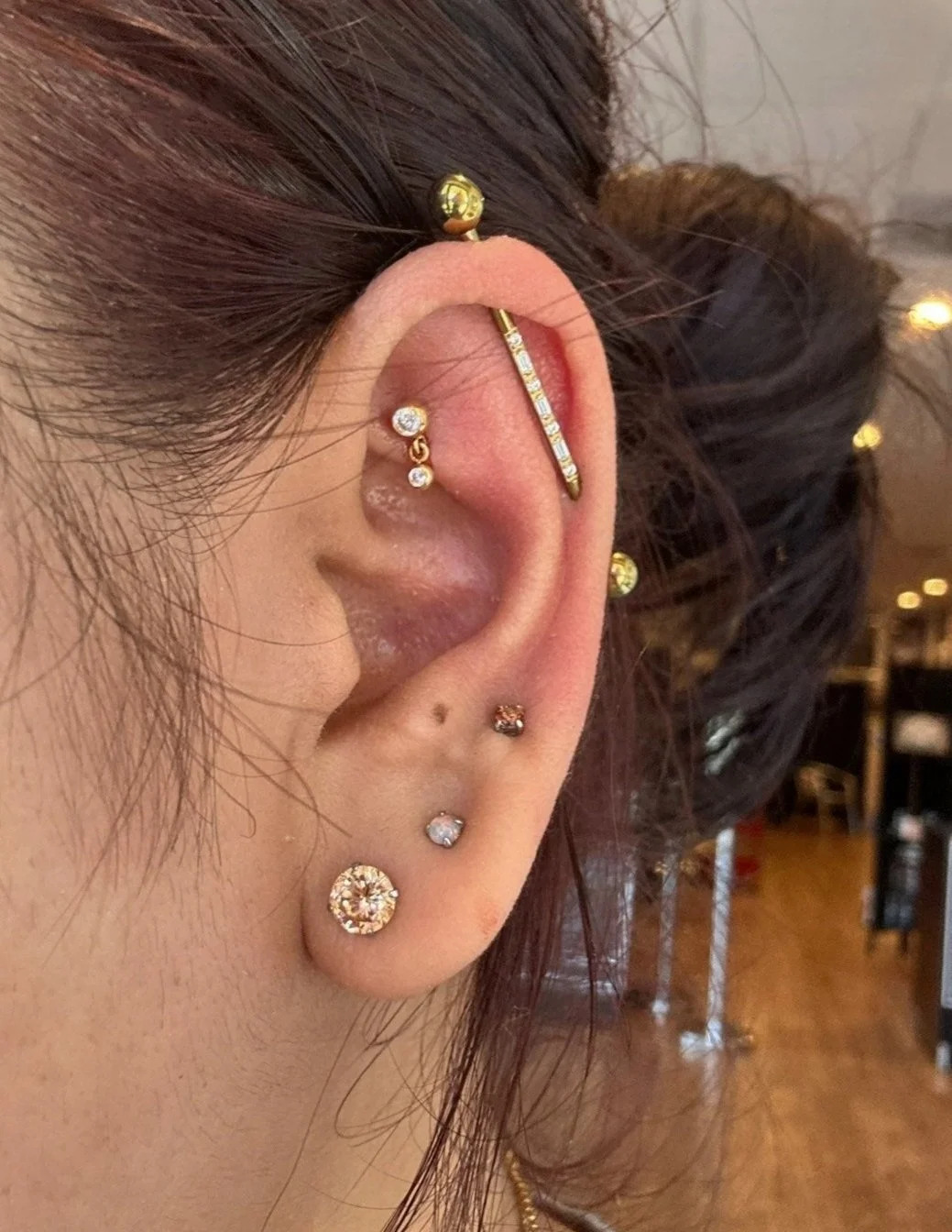 Faux rook, industrial piercing