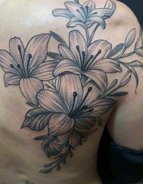 realistic flower tattoo