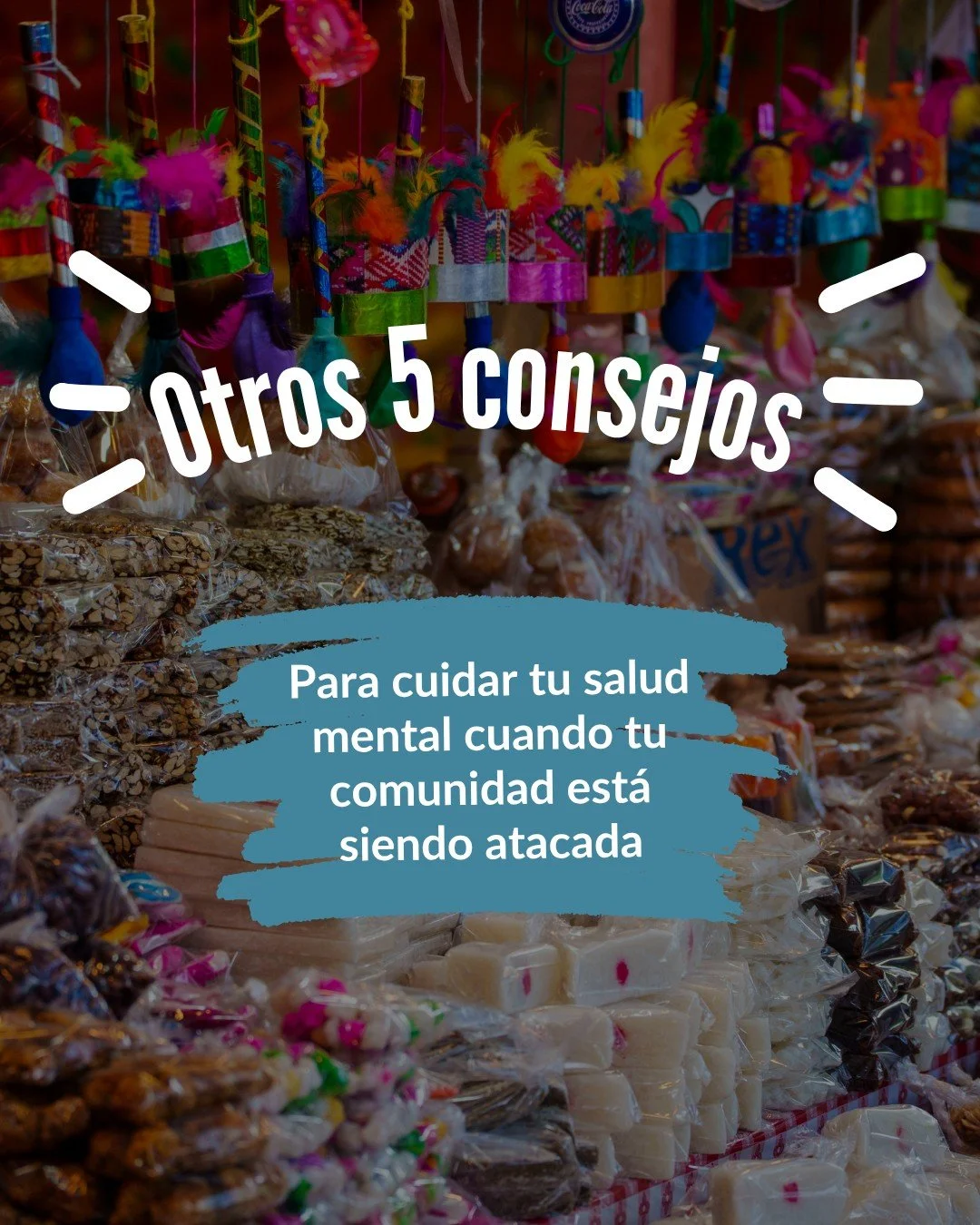 La semana pasada compartimos 5 consejos sobre el autocuidado durante un momento en el que tú y tu comunidad estáis siendo atacados. Aquí hay 5 consejos más para practicar durante esta semana para tu bienestar. Cuidate a un