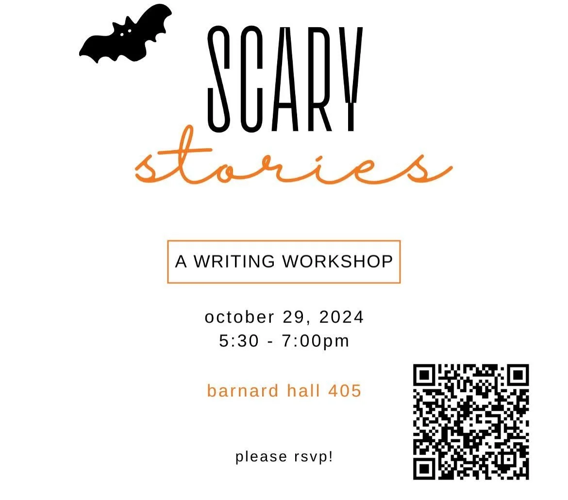 🕯️🍂🕸️🎃⚰️🕷️HAPPENING TODAY in Barnard 405!! See you at 5:30 for some spooky stories and a hauntingly good time :)