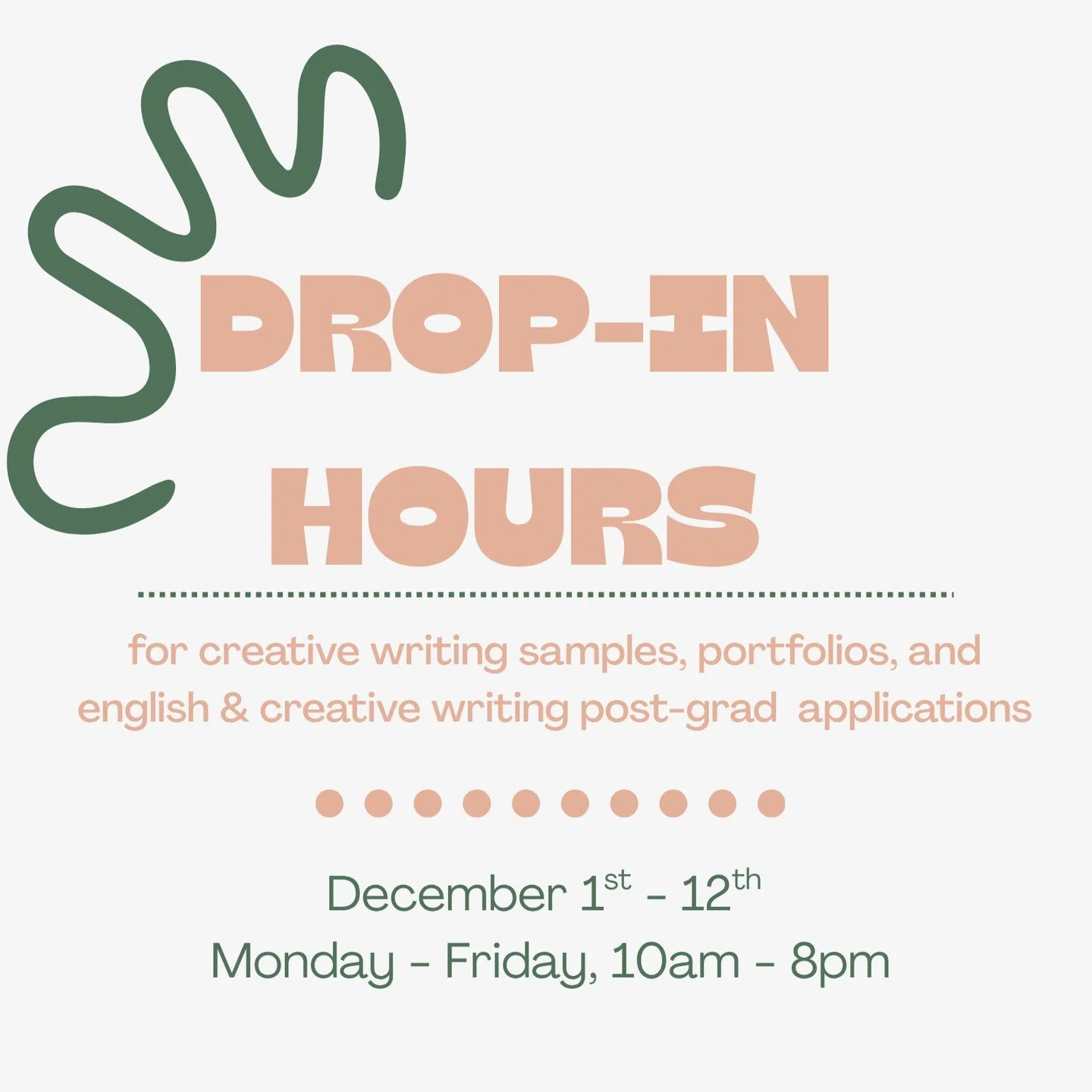 Drop-In Hours sign-up is LIVE! Link in bio⚡

Meet with a fellow one-on-one for tailored help with Barnard creative writing course samples, writing portfolios, and English/Creative Writing post-grad applications. 

Happening December 1st-12th📅
