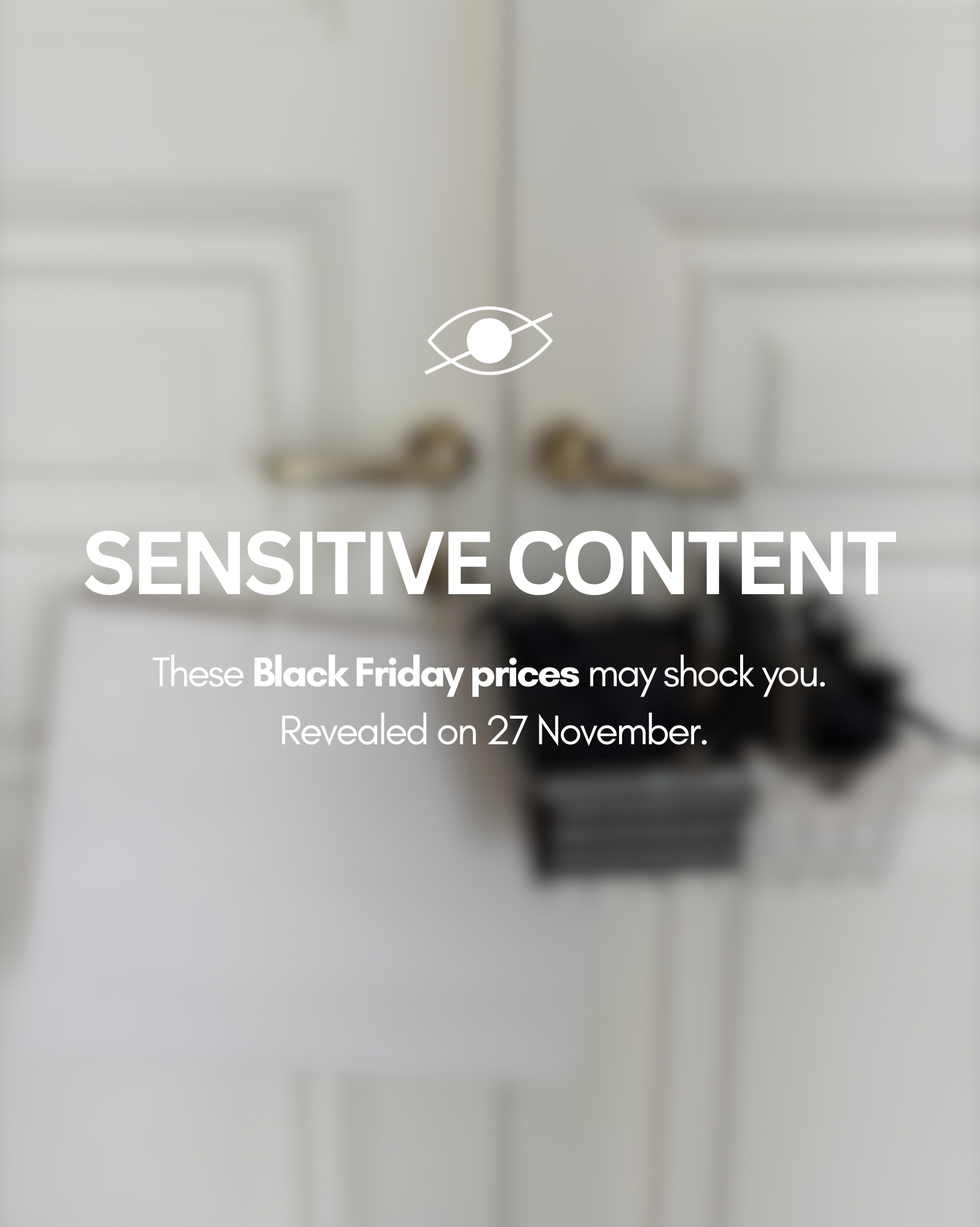 Black Friday sensitive content teaser Canva template: blurred prices revealed on sale day