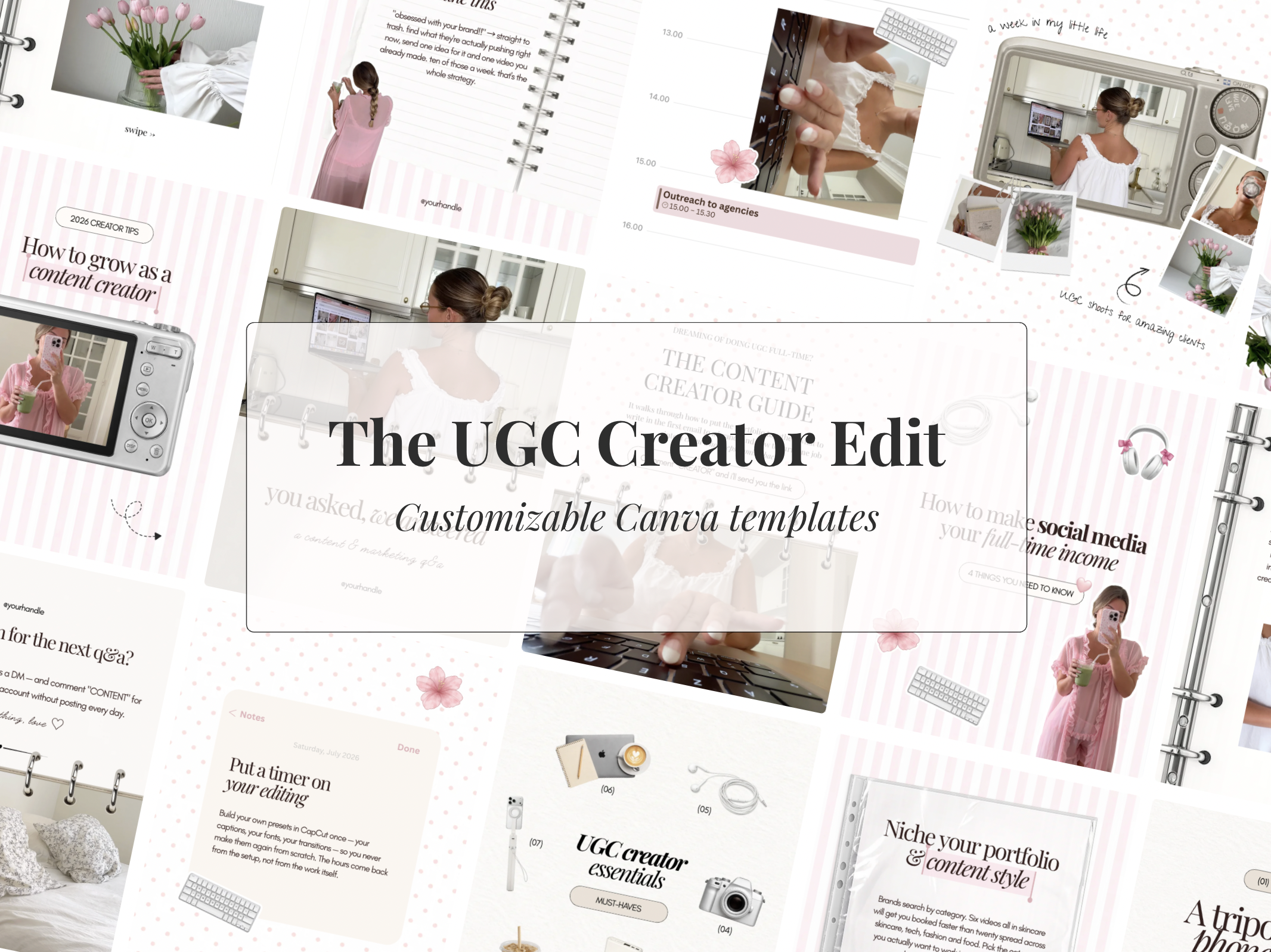 The UGC Creator Edit customizable Canva templates for Instagram & social media