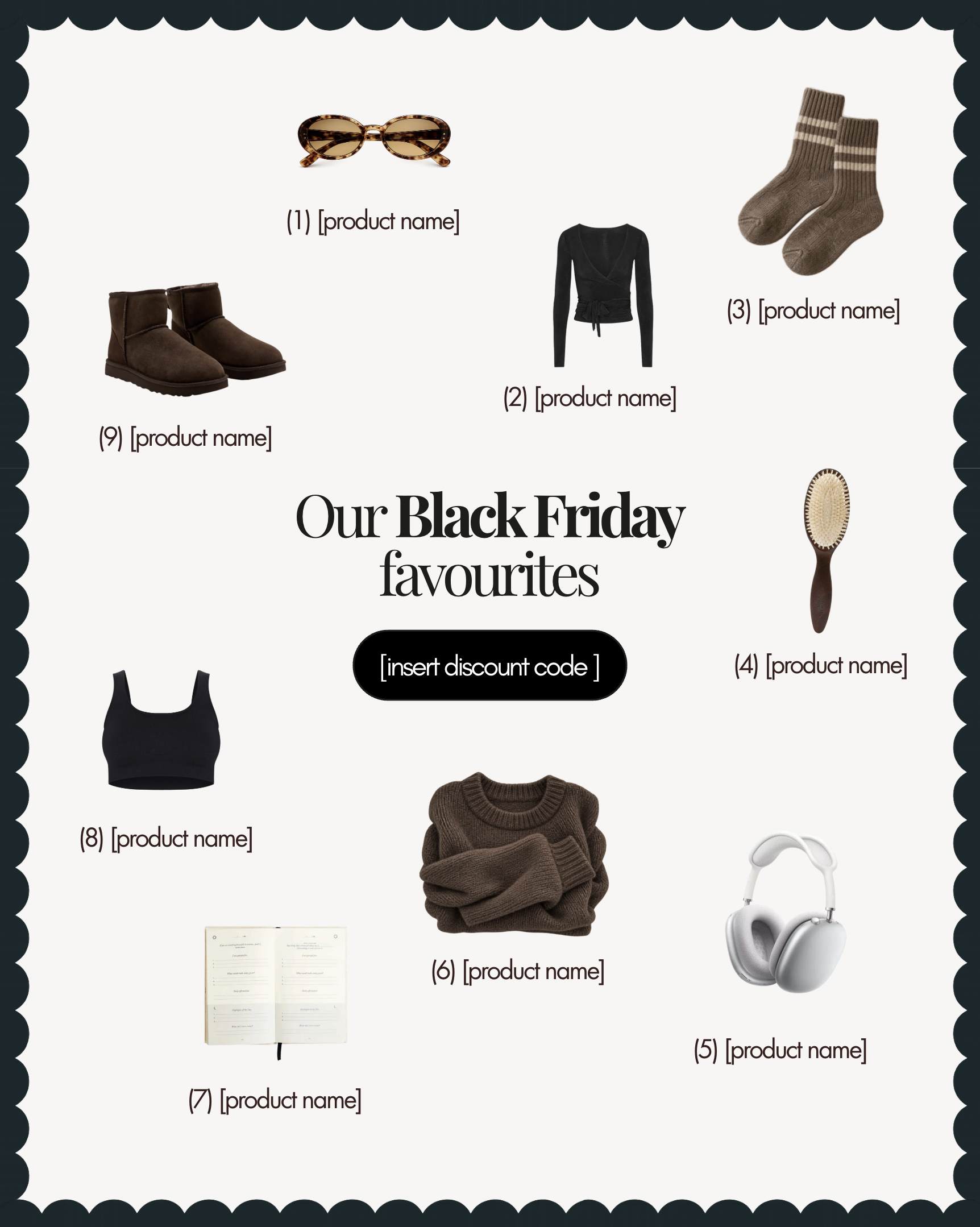 Our Black Friday favourites Canva template: product roundup with discount code