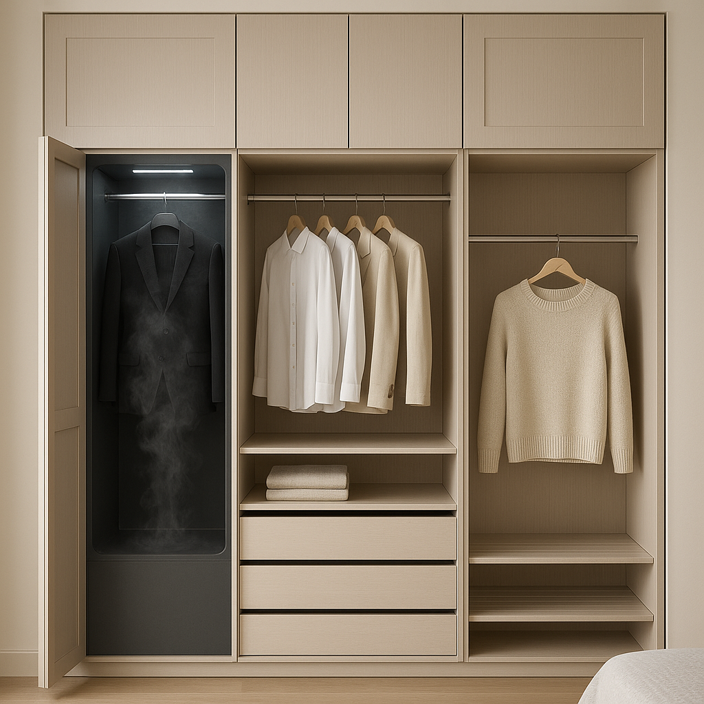 Self-cleaning wardrobe