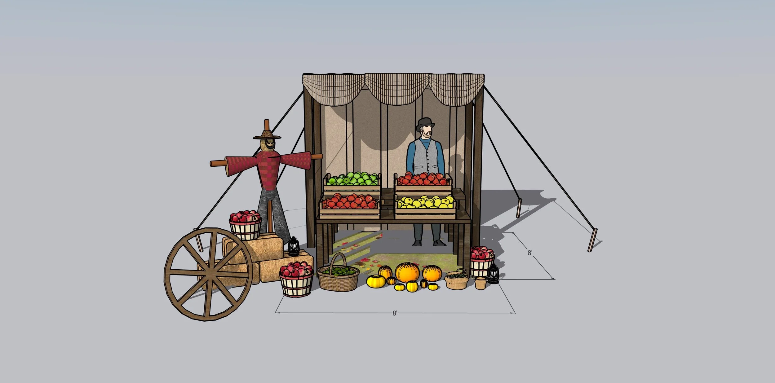 "Last Apple" Produce Stand - Model