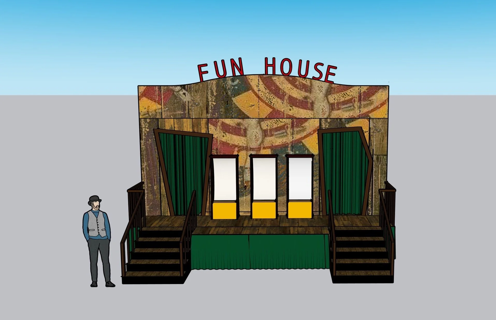 "Last Apple" Fun House Facade - Model