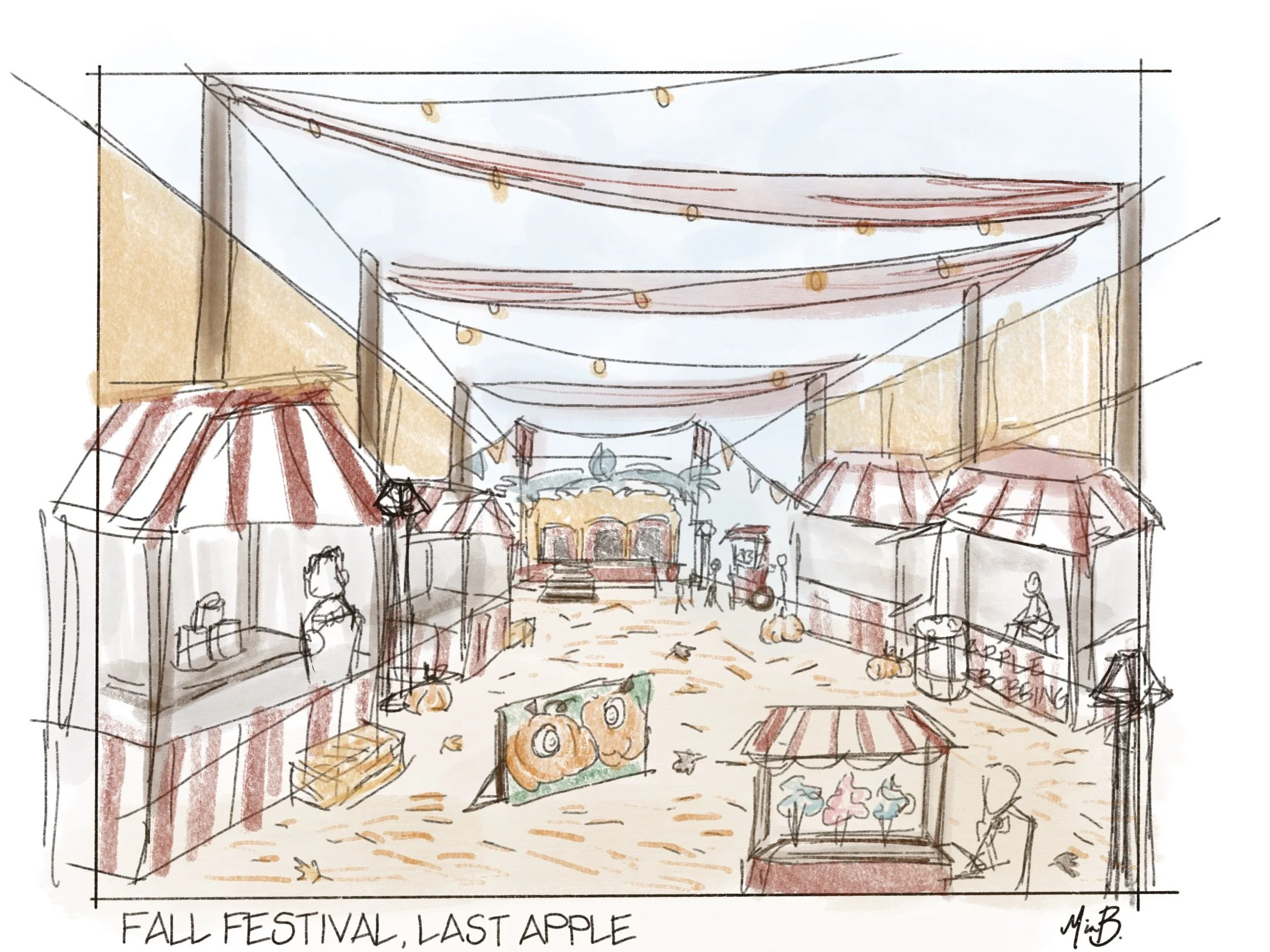 "Last Apple" Booths - Layout Sketch