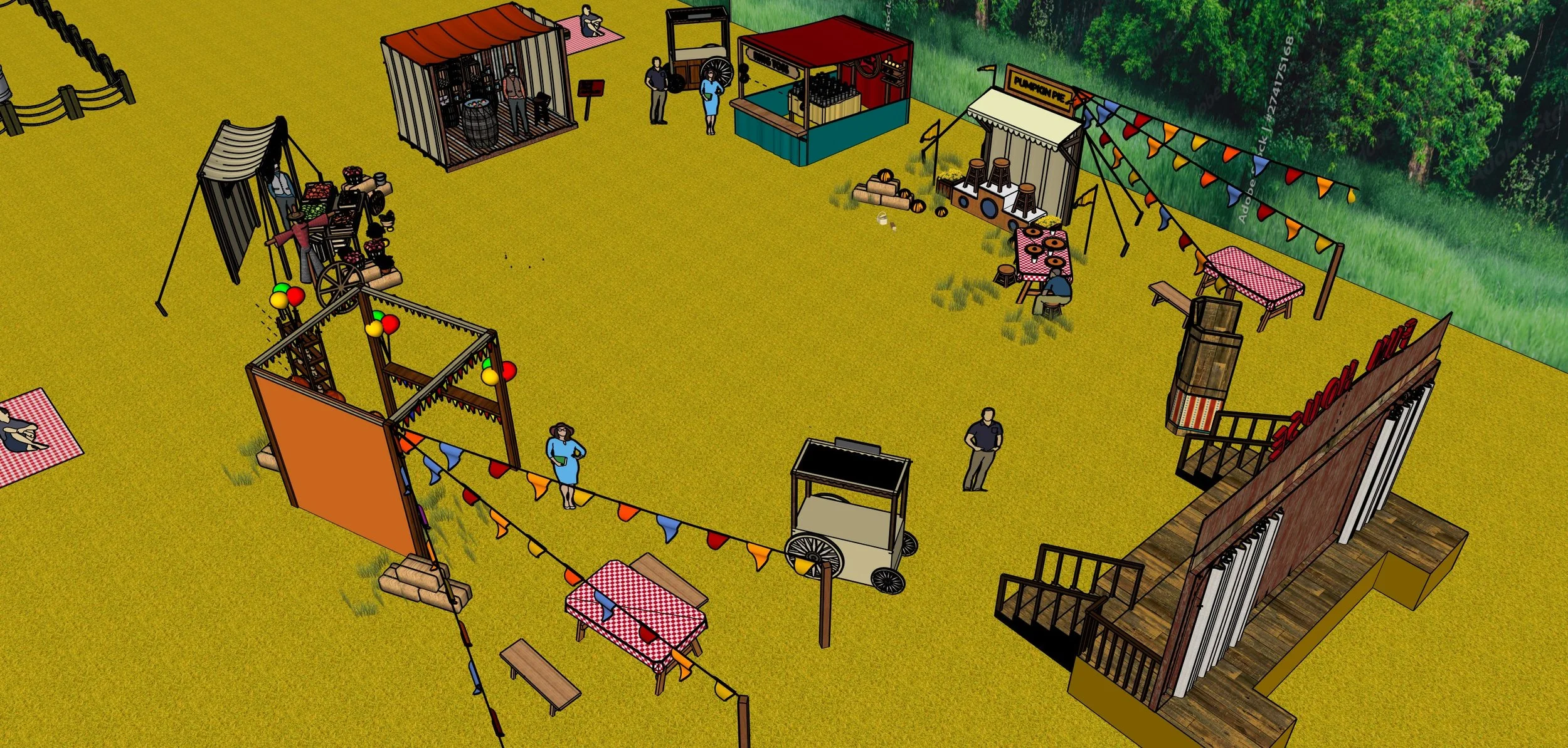 "Last Apple" Booths - Overhead Model