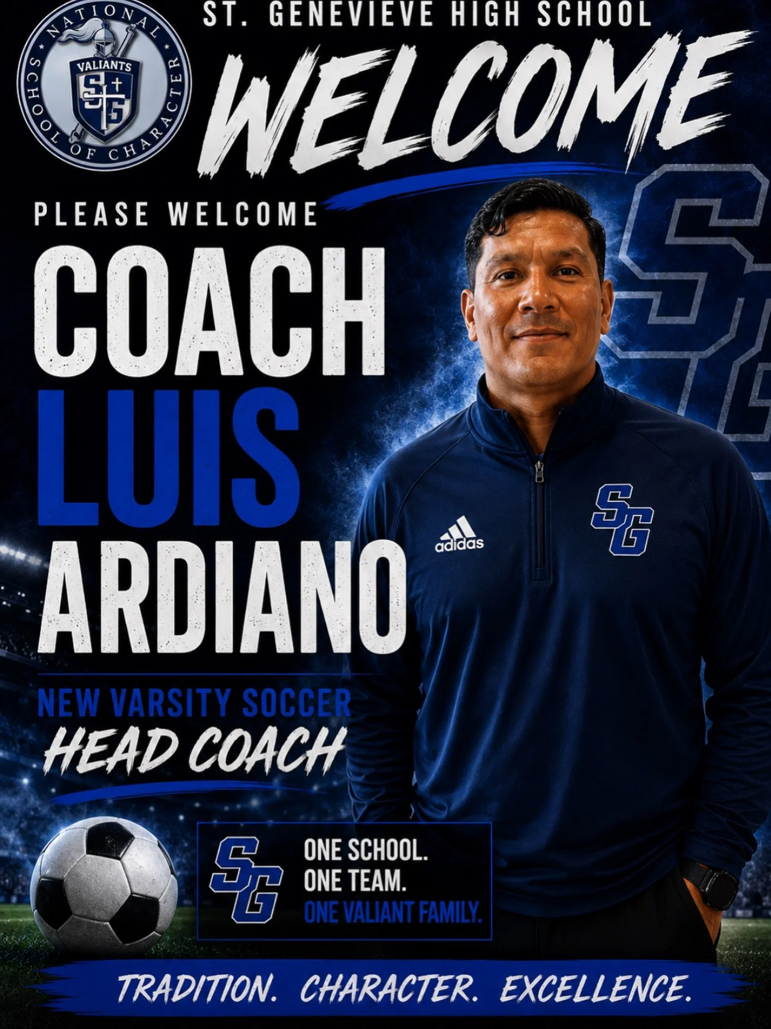 We are extremely pleased to announce that Luis Ardiano has been named the next Head Boys Varsity Soccer Coach.

Luis brings extensive experience and multiple US Soccer Federation Certifications to the position. He has served the past 10 years as a va