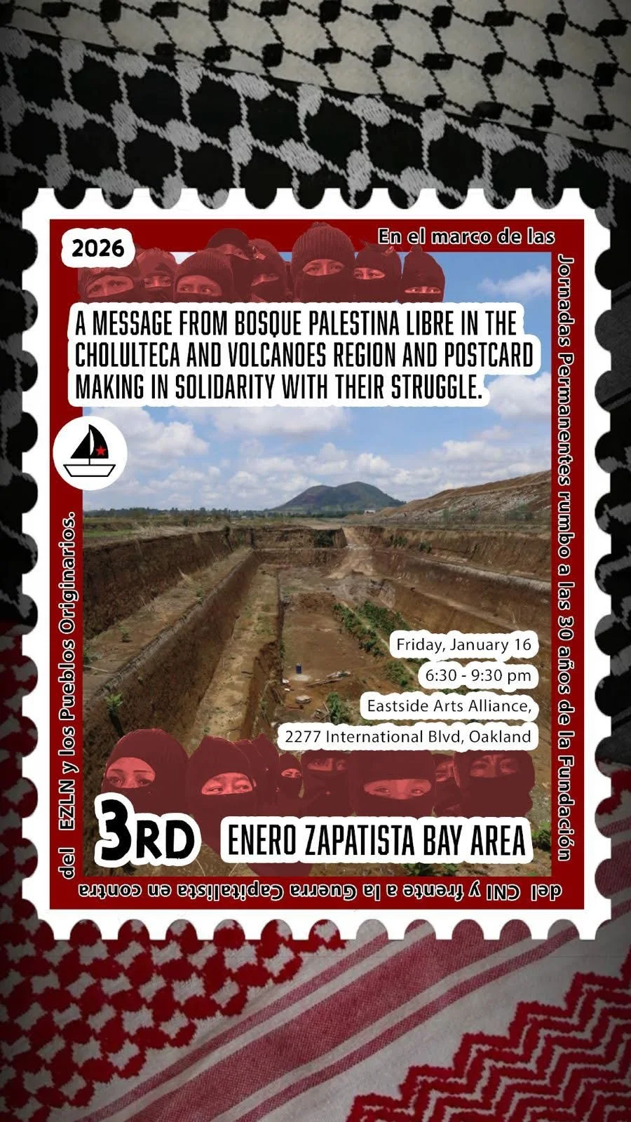 A message from Bosque Palestina Libre in the Cholulteca and Volcanoes region + Postcard Making 