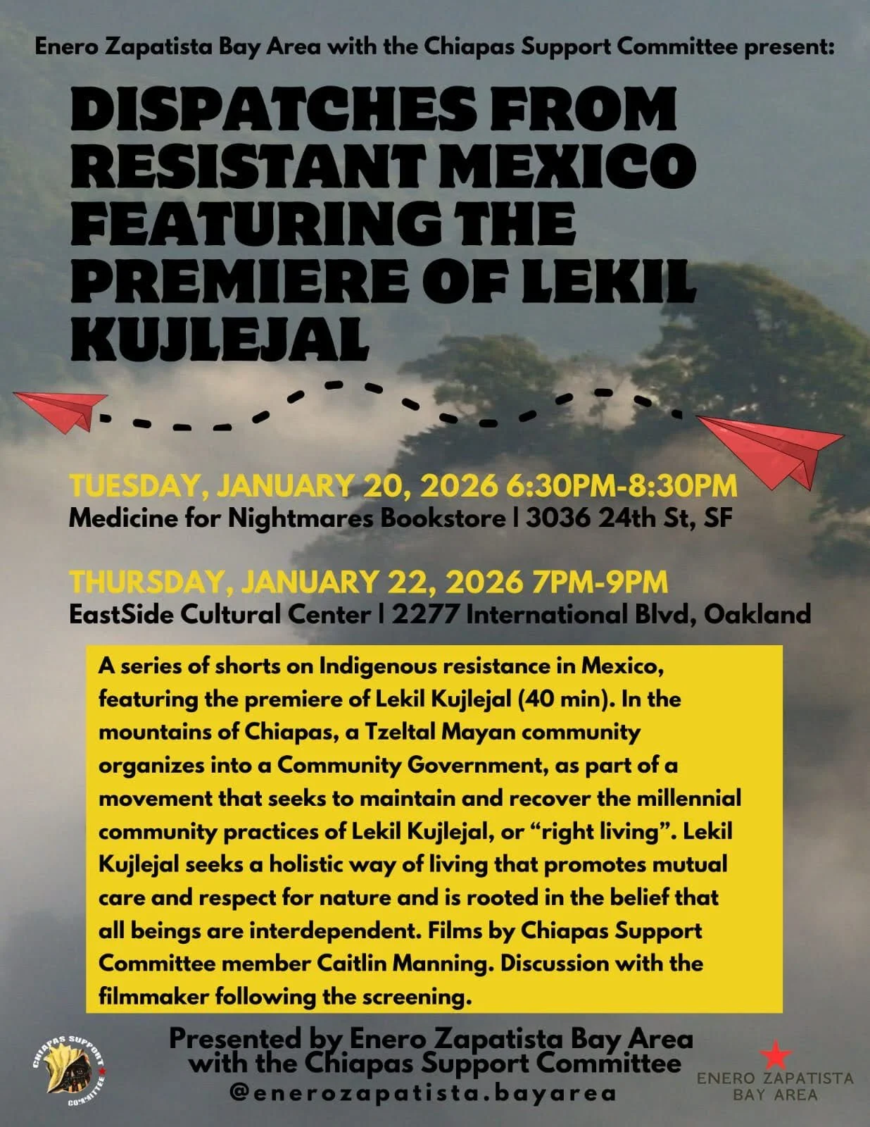 Film Night: Dispatches from Resistant Mexico, featuring the premiere of Lekil Kujlejal