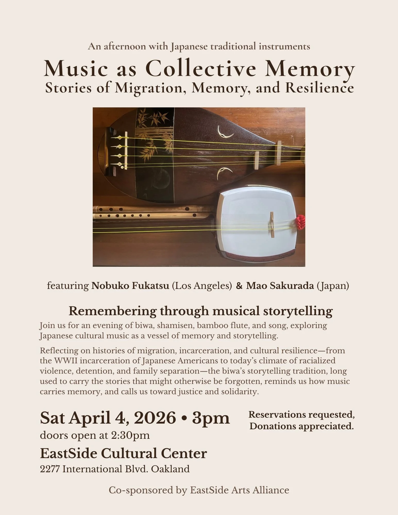 Music As Collective Memory Feat: Nobuko Fukatsu + Mao Sakurada