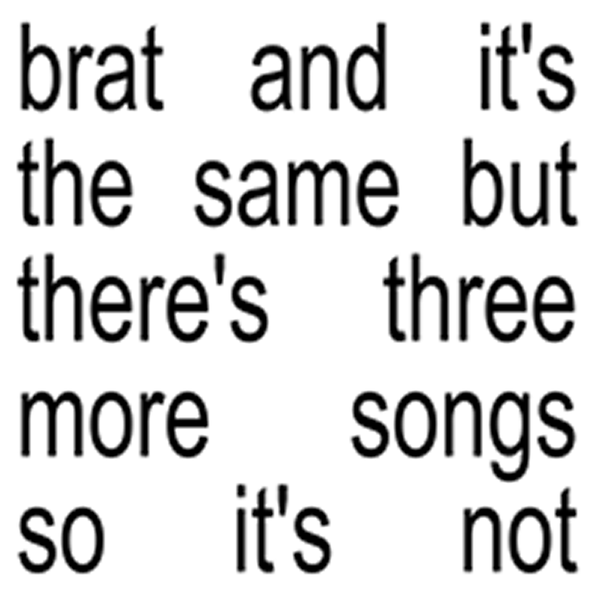 charli xcx : brat and it's the same but there's three more songs so it's not (LP)