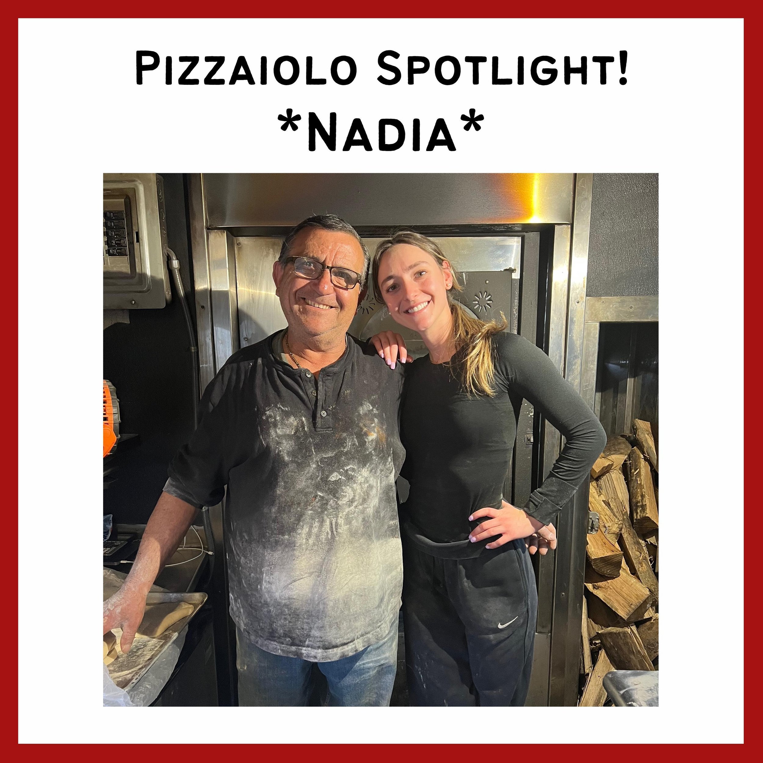 Time for another introduction. Meet Nadia! She&rsquo;s the fastest pizza topper we&rsquo;ve ever seen, and way stronger than she looks! 

▫️When did you start working with us? 
I started working summer of 2021 

▫️What is your favorite part of the jo