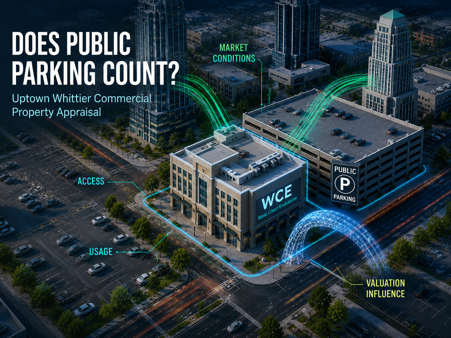 Does Public Parking Count as Part of a Commercial Property in Uptown Whittier?