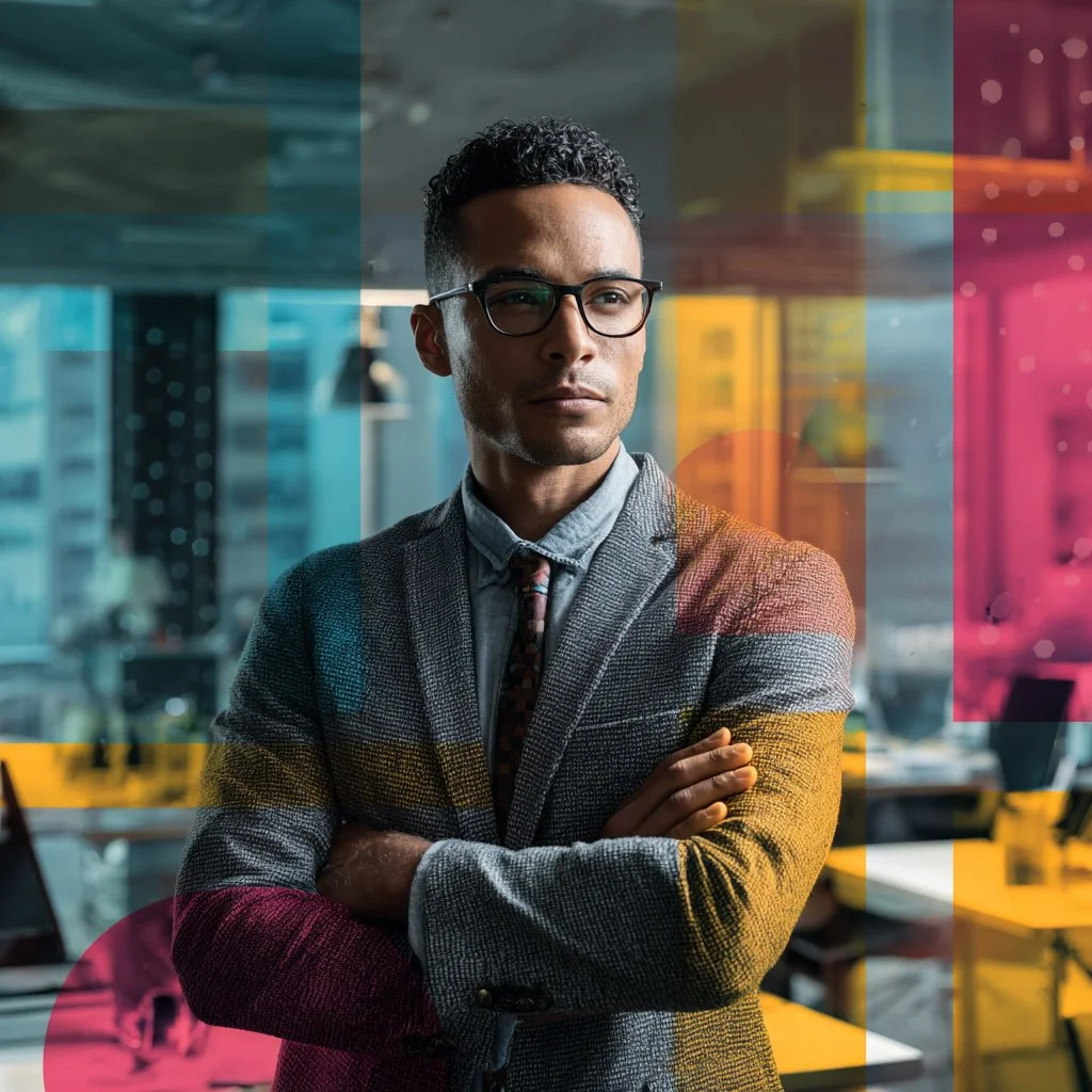 Confident business leader in modern workspace surrounded by technology and real estate, visionary atmosphere, blog hero image