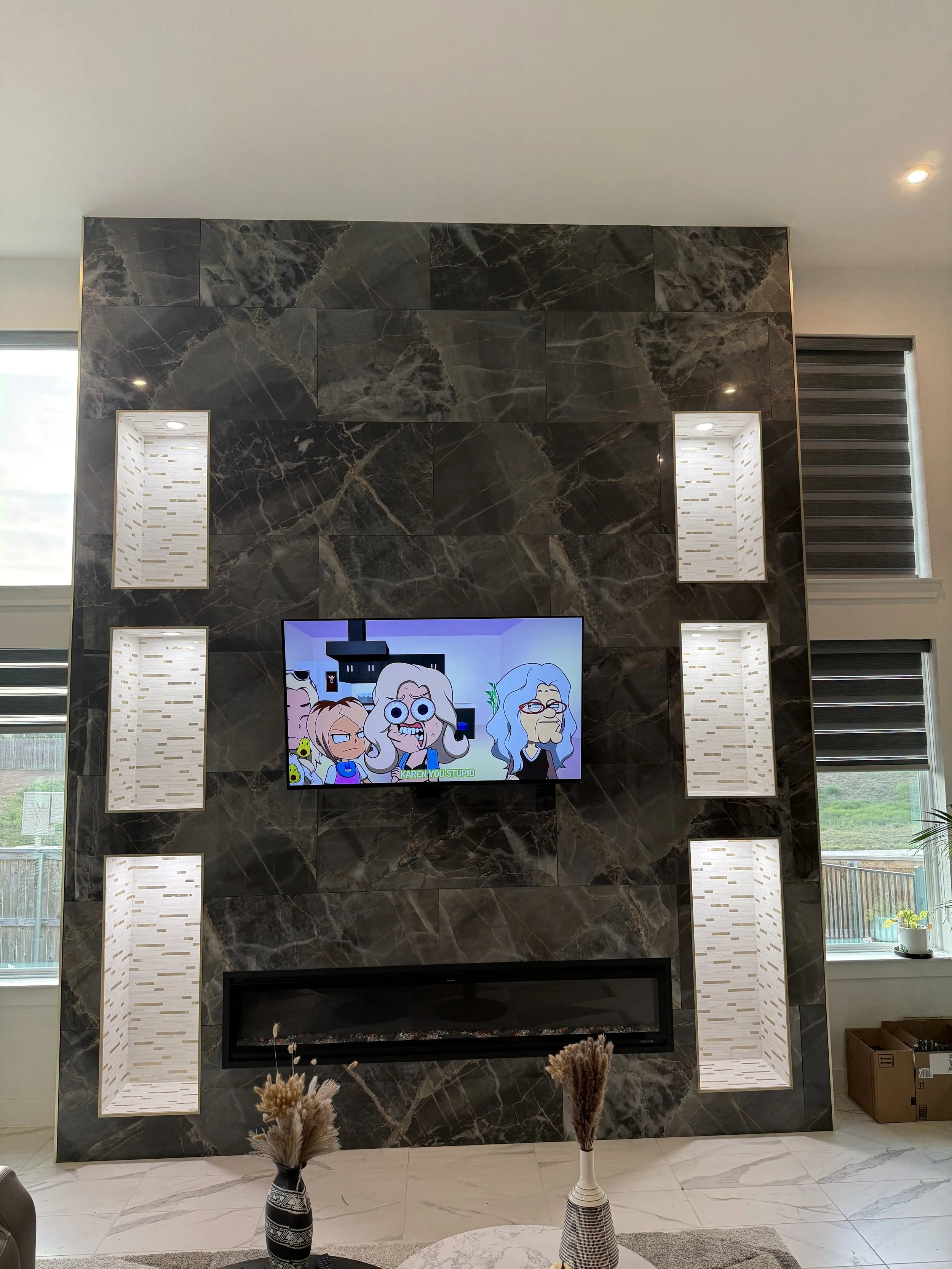 Tile Fireplace Build Prosper TX