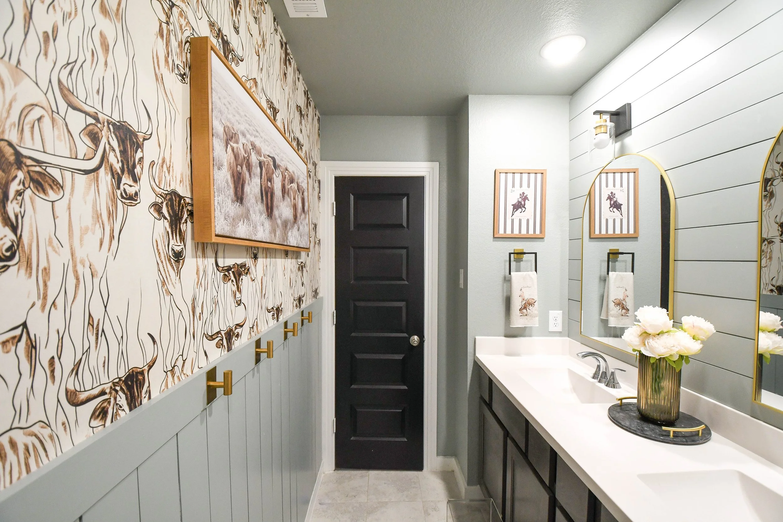 Bathroom remodel and wallpaper in rockwall, tx
