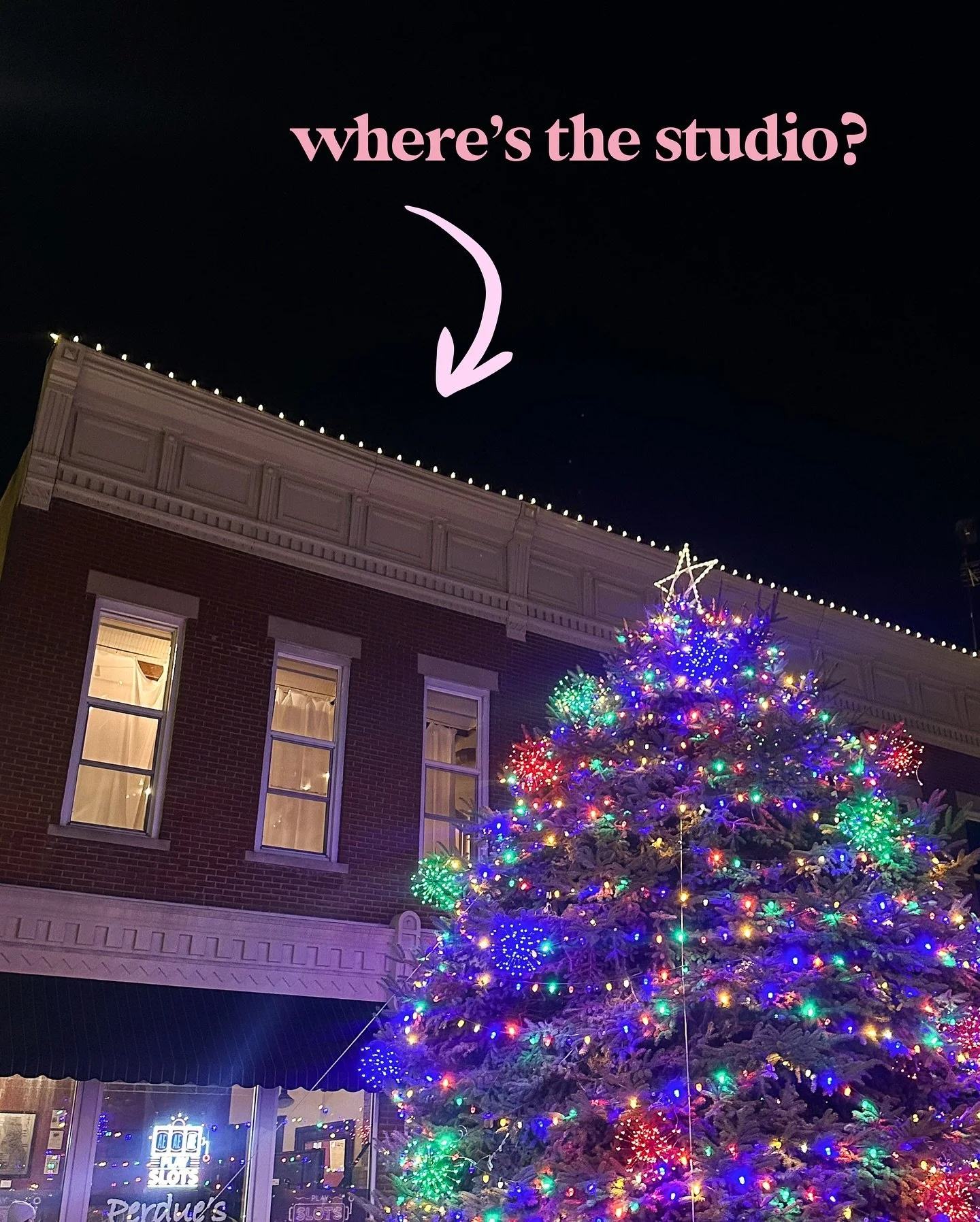 The studio is looking extra festive with the Tremont town tree right out front 🤩🤩

If you can&rsquo;t find the studio, look for the tree! Our door is located right behind it on Sampson street.