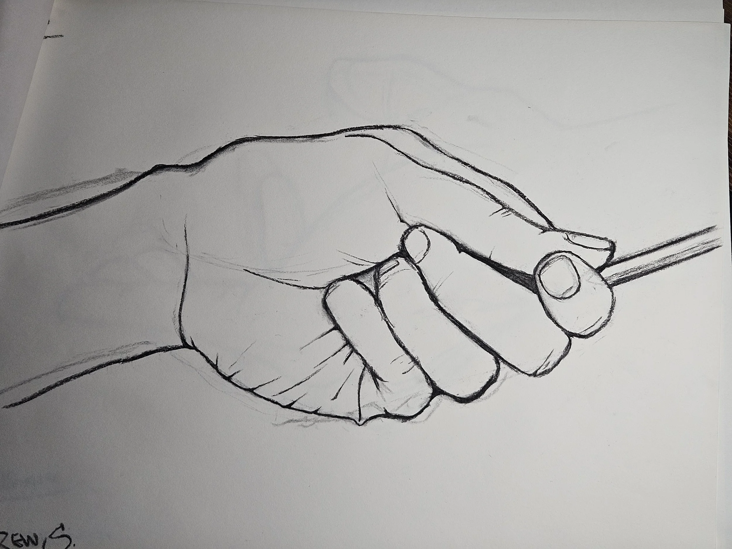 figure drawing - hand class sketch 1