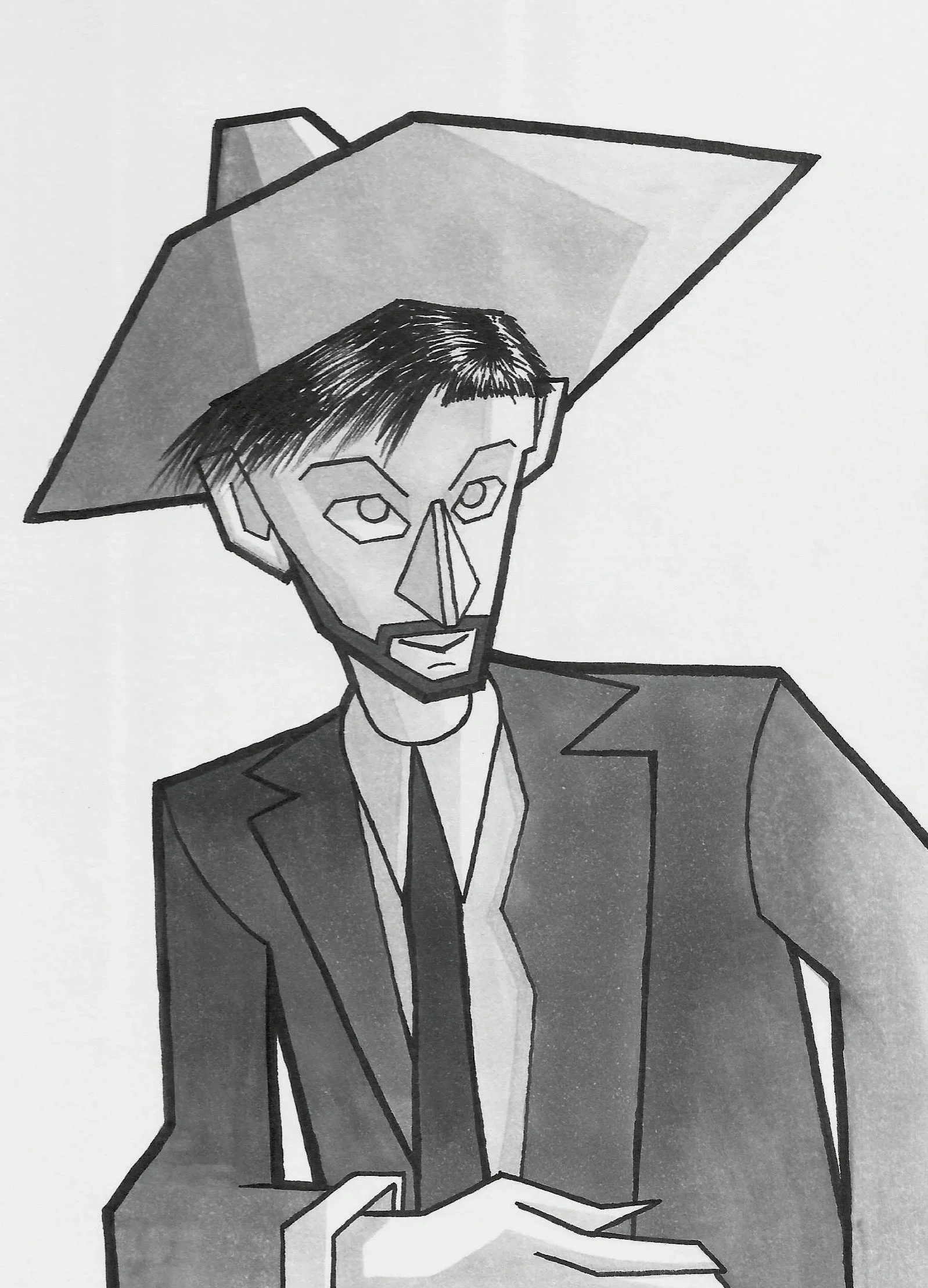 Charles-Lucien Leandre - Portrait of artist Maurice Eliot (class recreation)