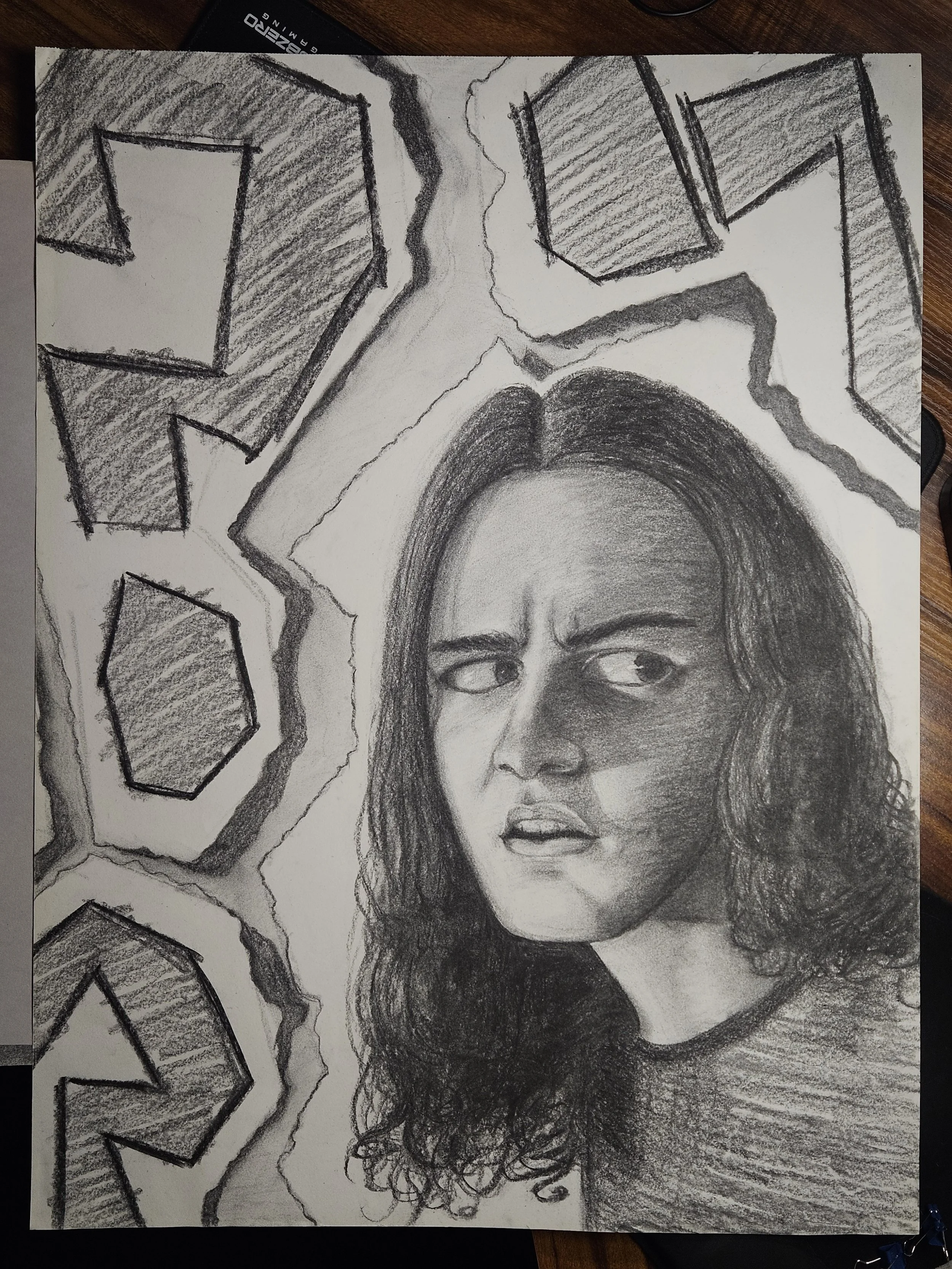 figure drawing - self portrait final