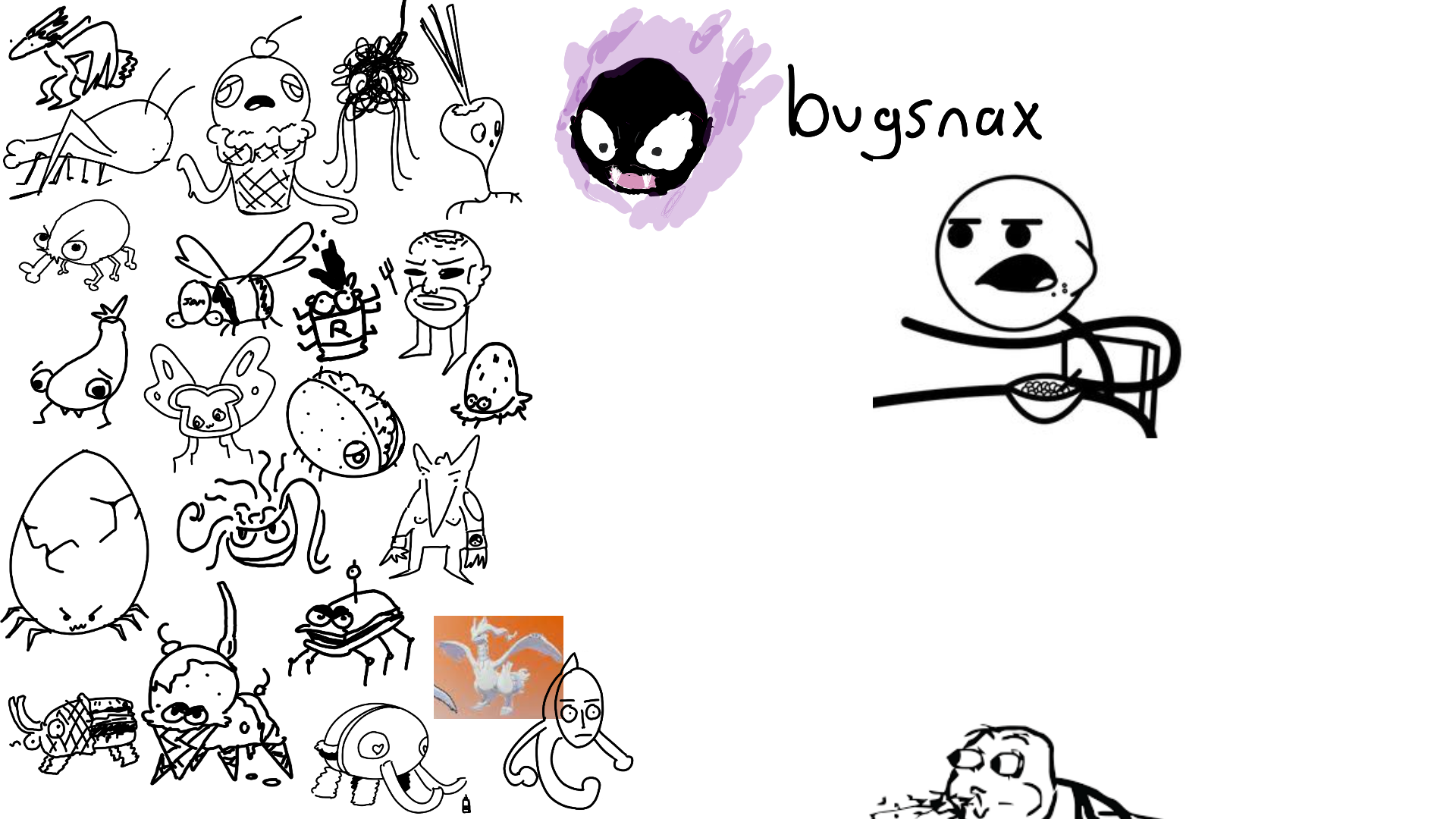 blind drawing bugsnax based off names w/ hubby