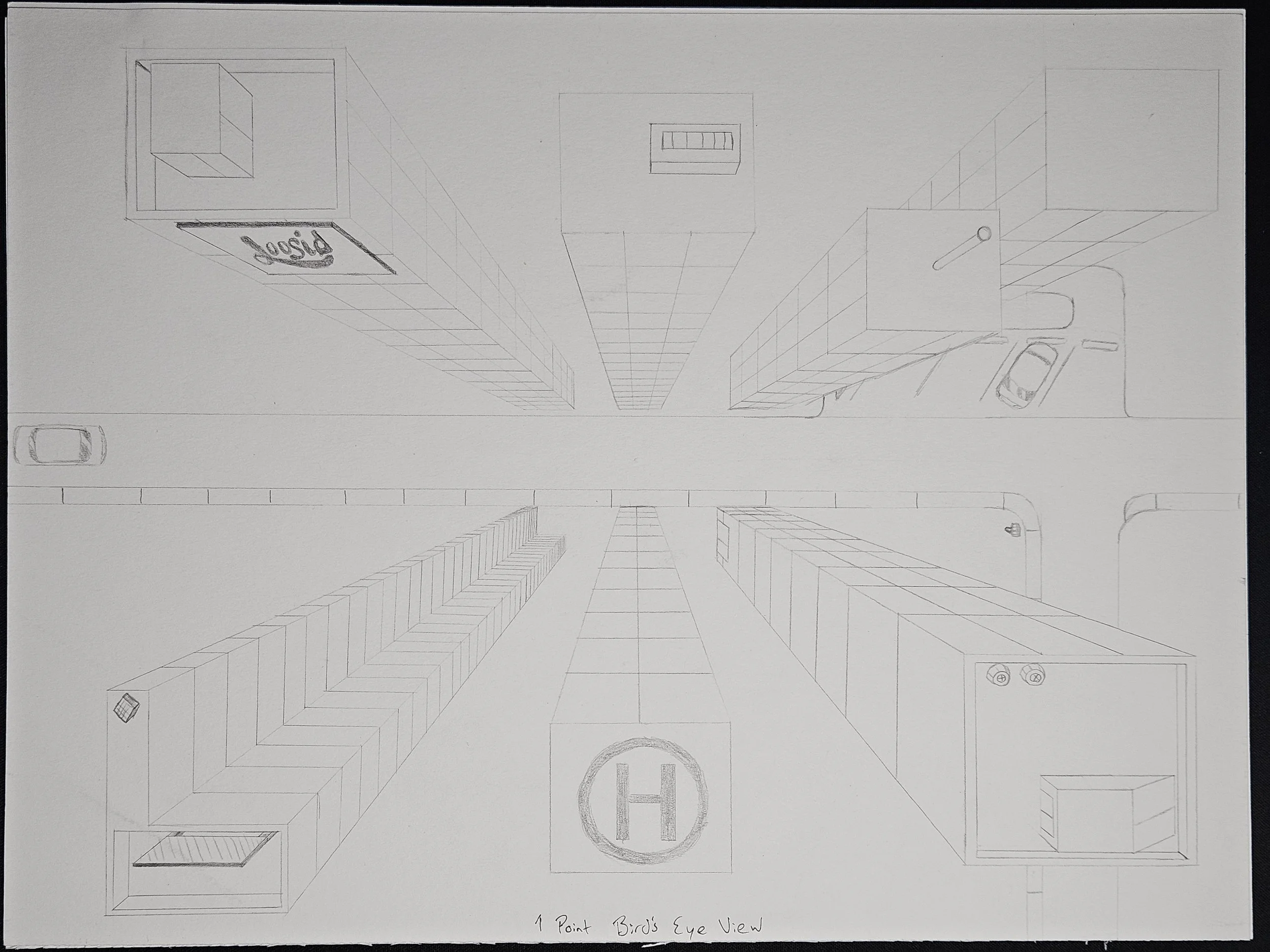 art 2 - 1 point perspective, bird's eye view