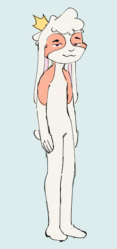 winston's winter coat (he's an arctic hare (i despise this drawing))