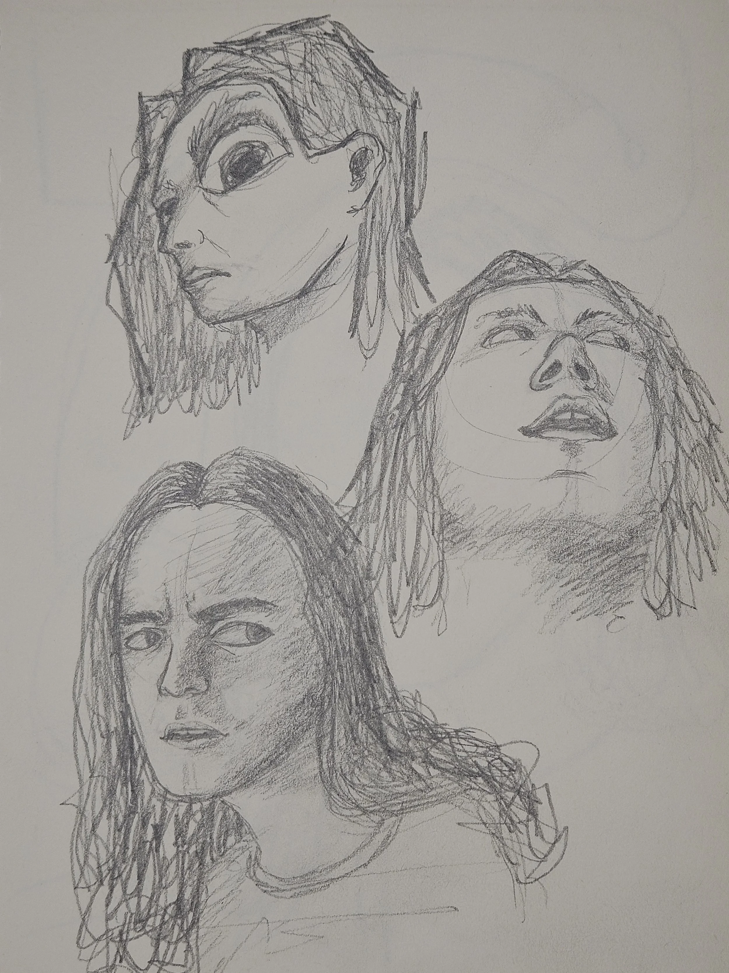 figure drawing - self portrait final concepts