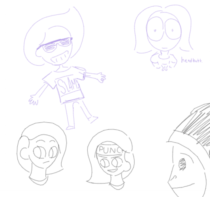 kick, punch, slam, and headbutt