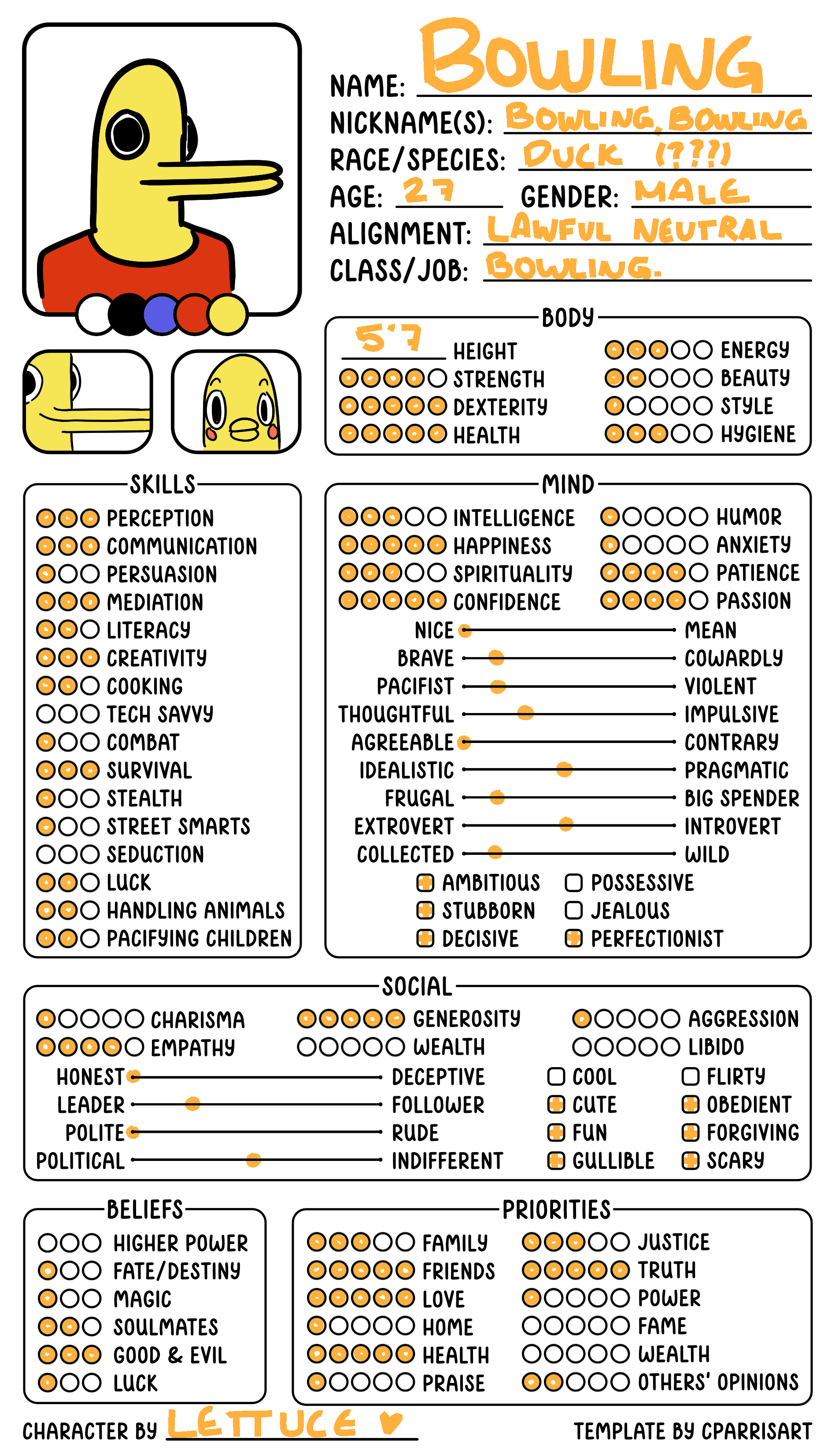 bowling oc stat sheet