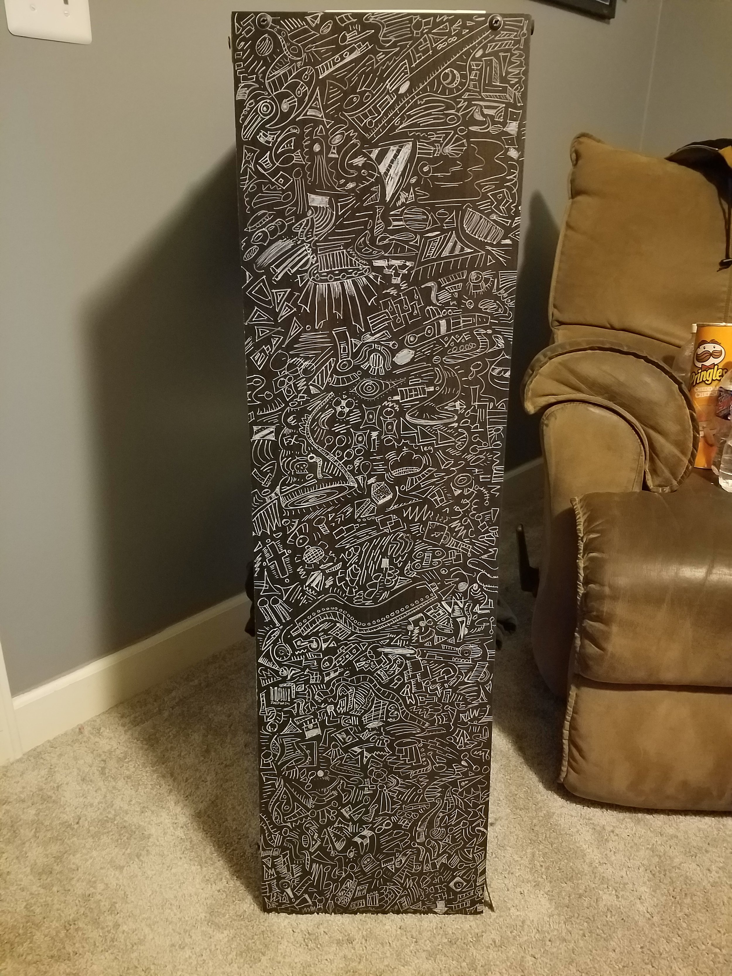 spent a day drawing on wood from a broken shelf