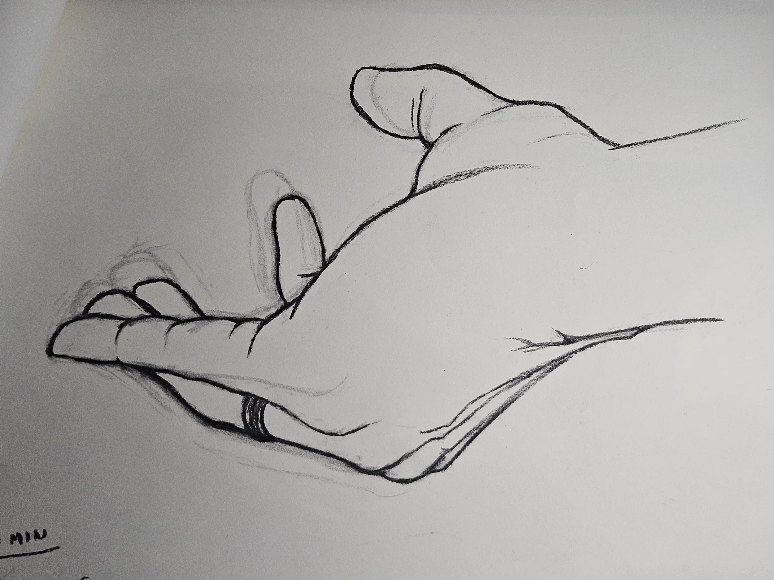 figure drawing - hand class sketch 2