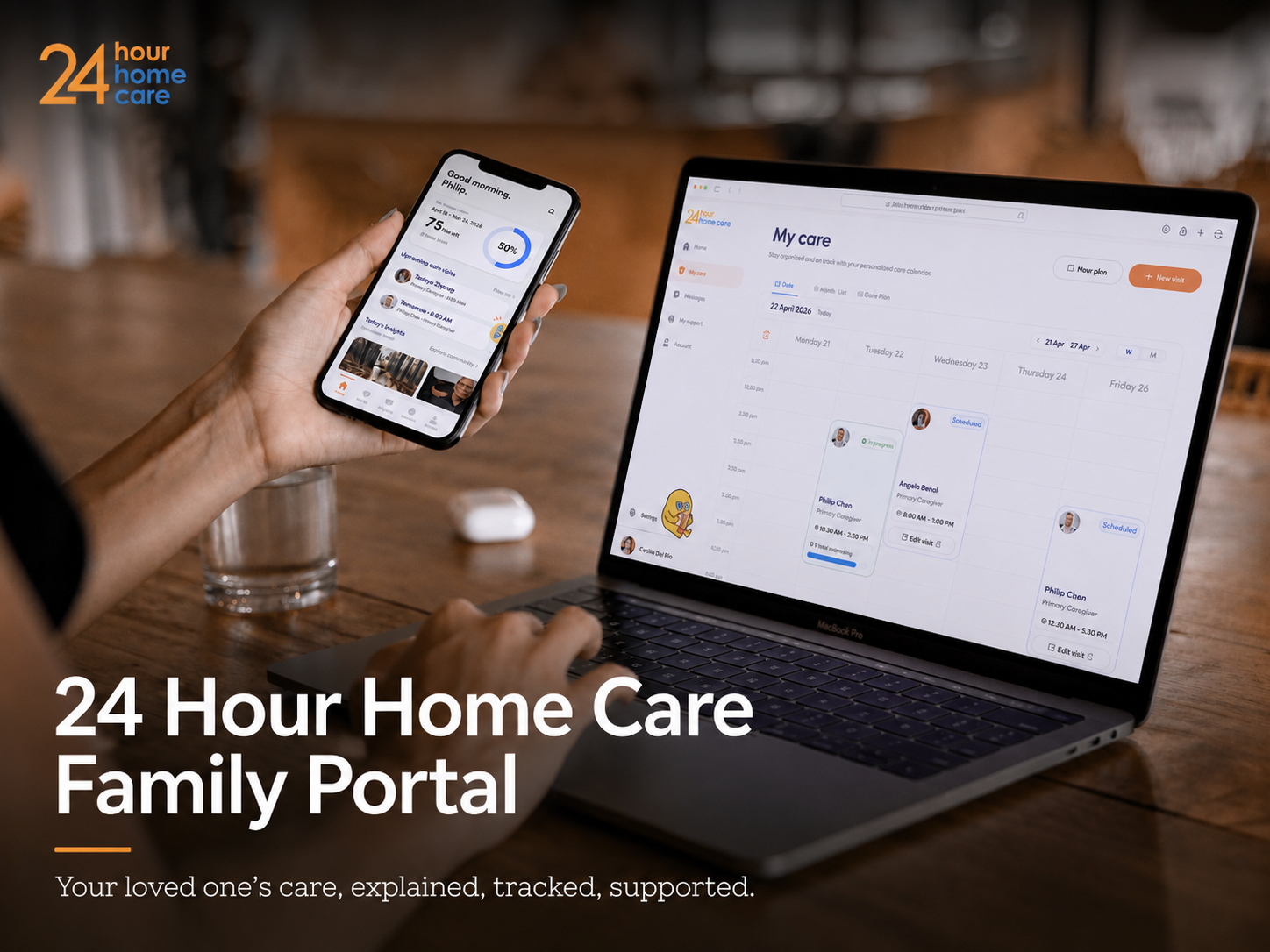24 Hour Home Care Family Portal: UIUX / Product Design