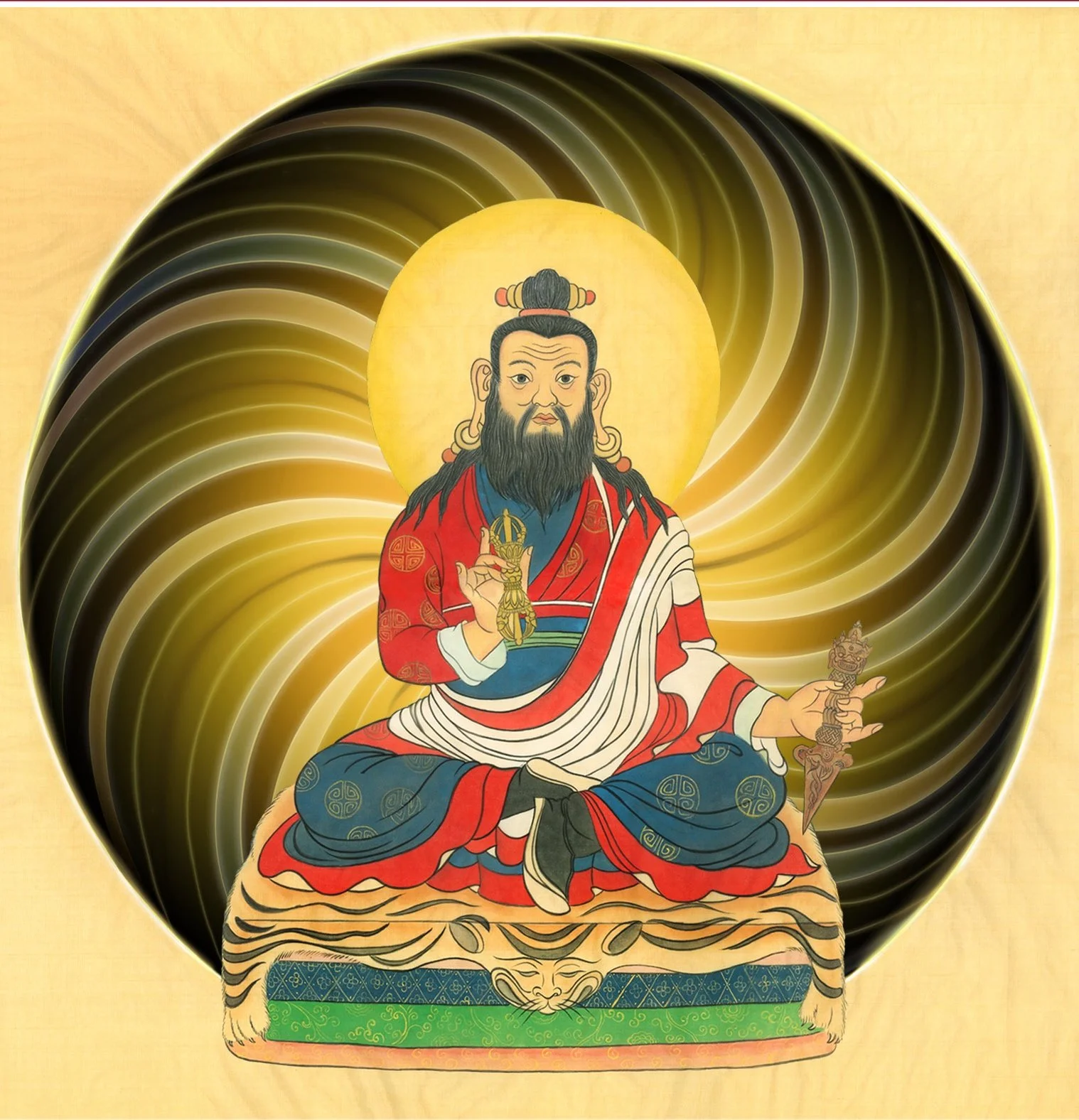 Dudjom Lingpa (བདུད་འཇོམས་གླིང་པ), founding master of the Dudjom Tersar lineage and author of the Troma Sadhana (Tröma Nakmo) and the Sharp Vajra of Awareness Tantra.