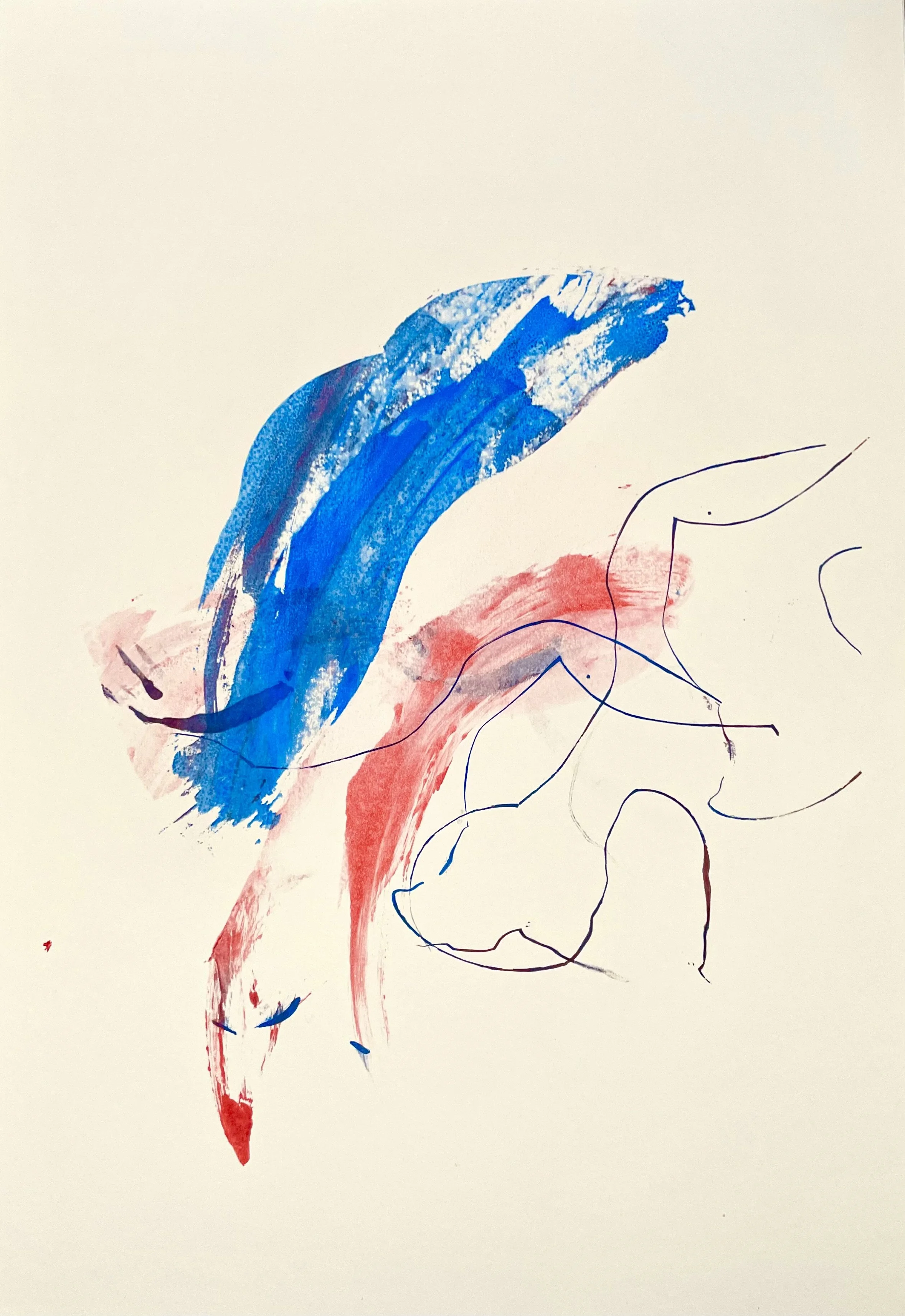 Untitled, screenprint/monoprint on paper, 35 x50cm, unframed