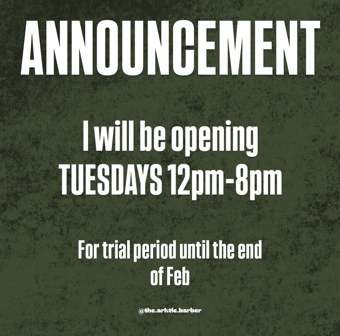 ANNOUNCEMENT 📣 

From Jan 14th I will be opening my books on Tuesdays for a trial period until Feb 15th. 

Updated Hours 

TUES-WED 12pm-8pm

THURS-FRI 8am-5pm

SAT 10am-3pm 

SUN-MON CLOSED

Thank you all so much for the support coming into the New