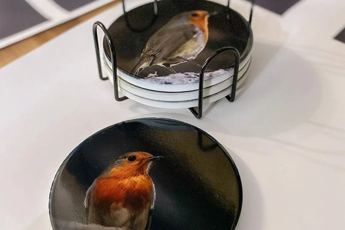 A Ceramic coaster printed by Tracey Janes Photography and Prints