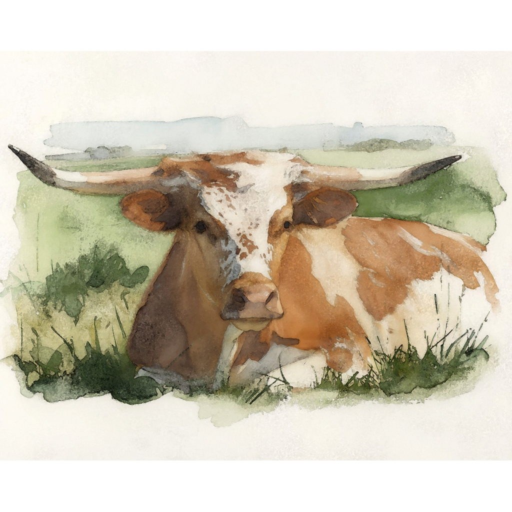 Texas Longhorn Resting