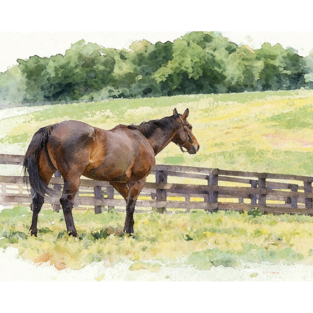 Bay Horse at Fence