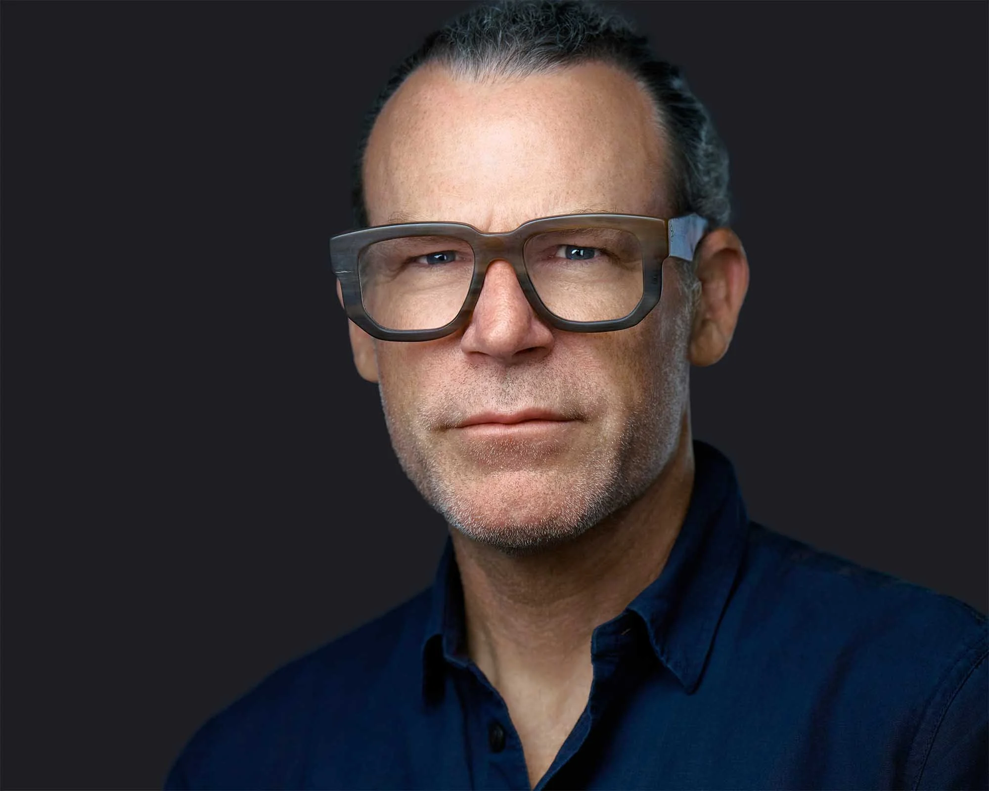 Male executive professional headshot with glasses Cincinnati corporate photography