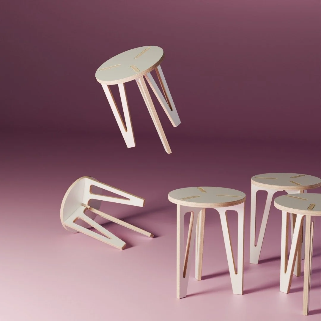 &quot;Elias&quot;, a playful plywood stool

#furnituredesign #plywoodfurniture #industrialdesign