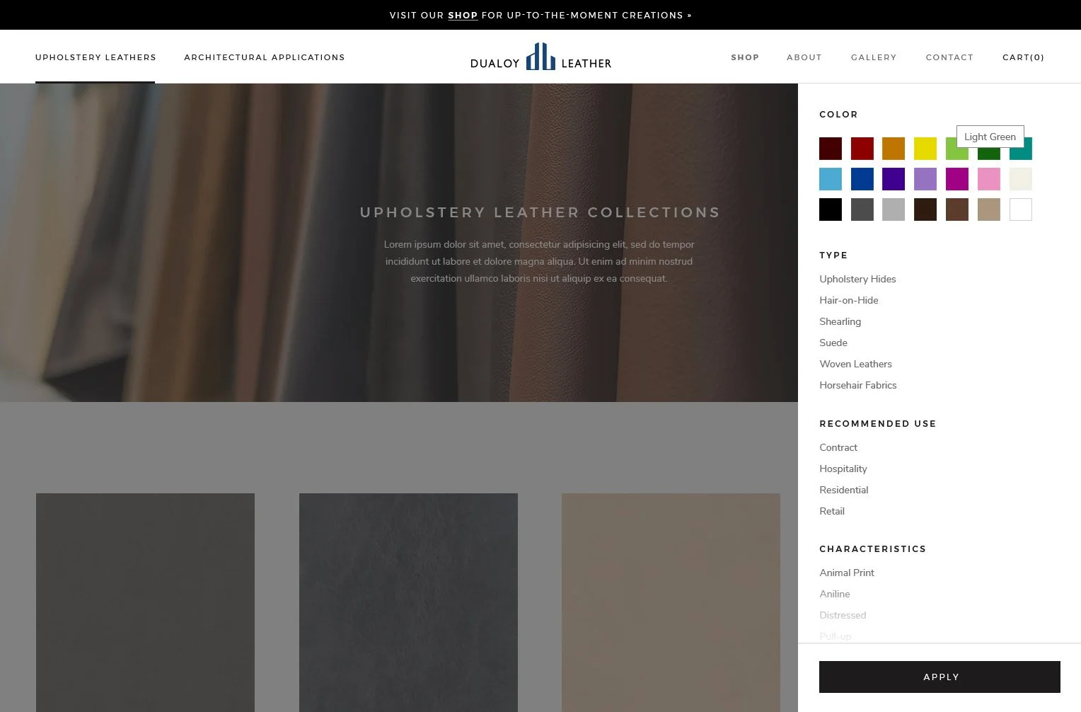 Custom product filters