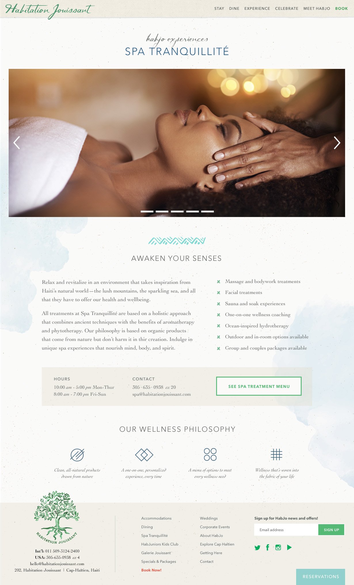 Spa Tranquillite overview page