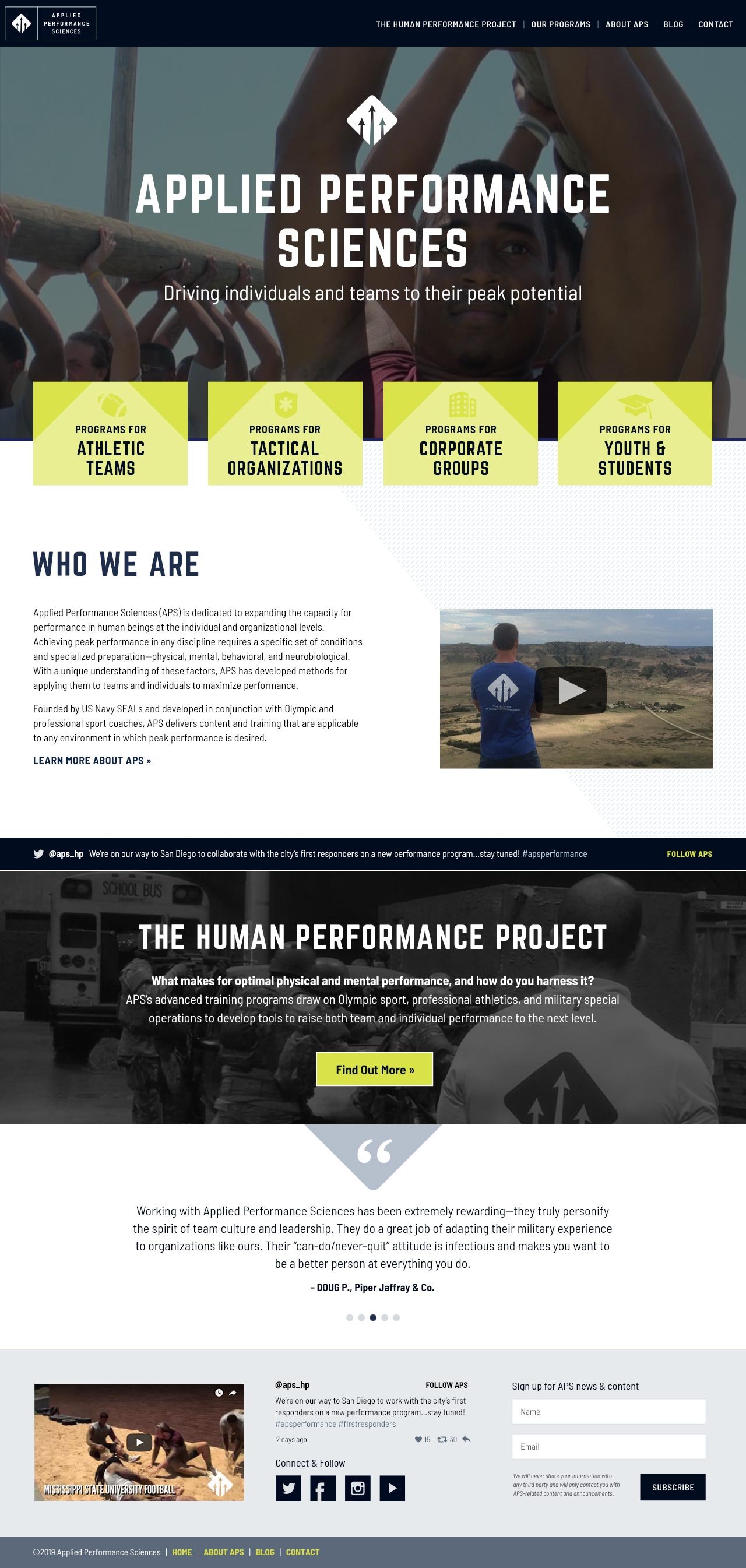 Applied Performance Sciences homepage