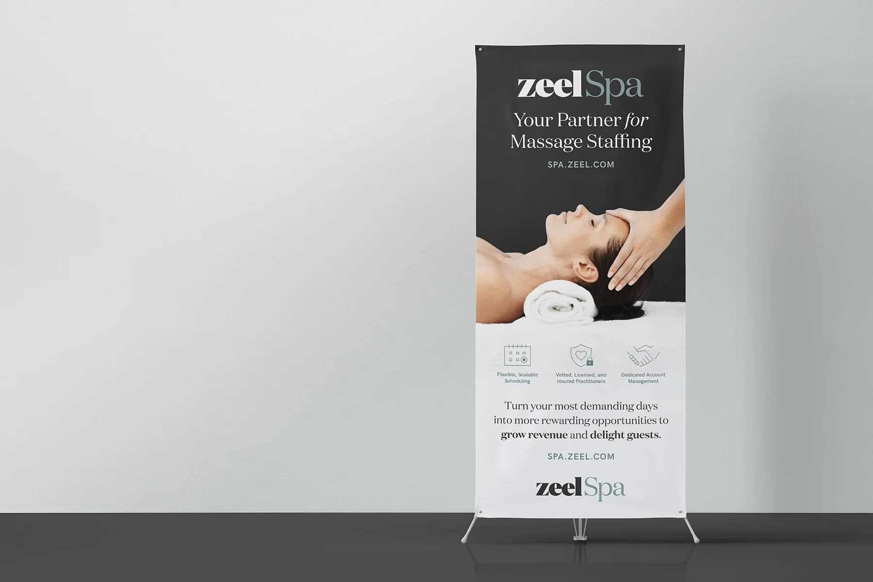 Event banner for Zeel Spa, Zeel's B2B  massage therapist staffing platform