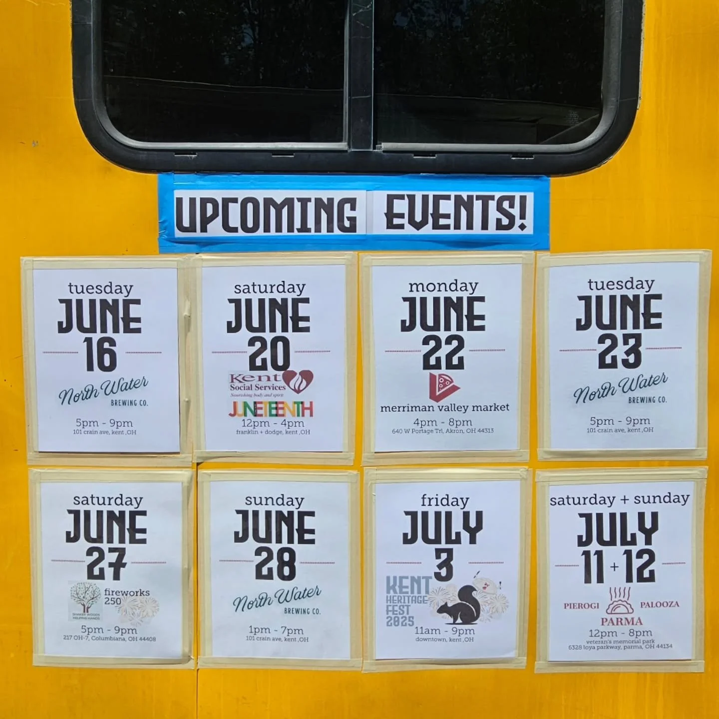 Hey y'all! 

We're gonna be around the NEO area, here's what's up next!