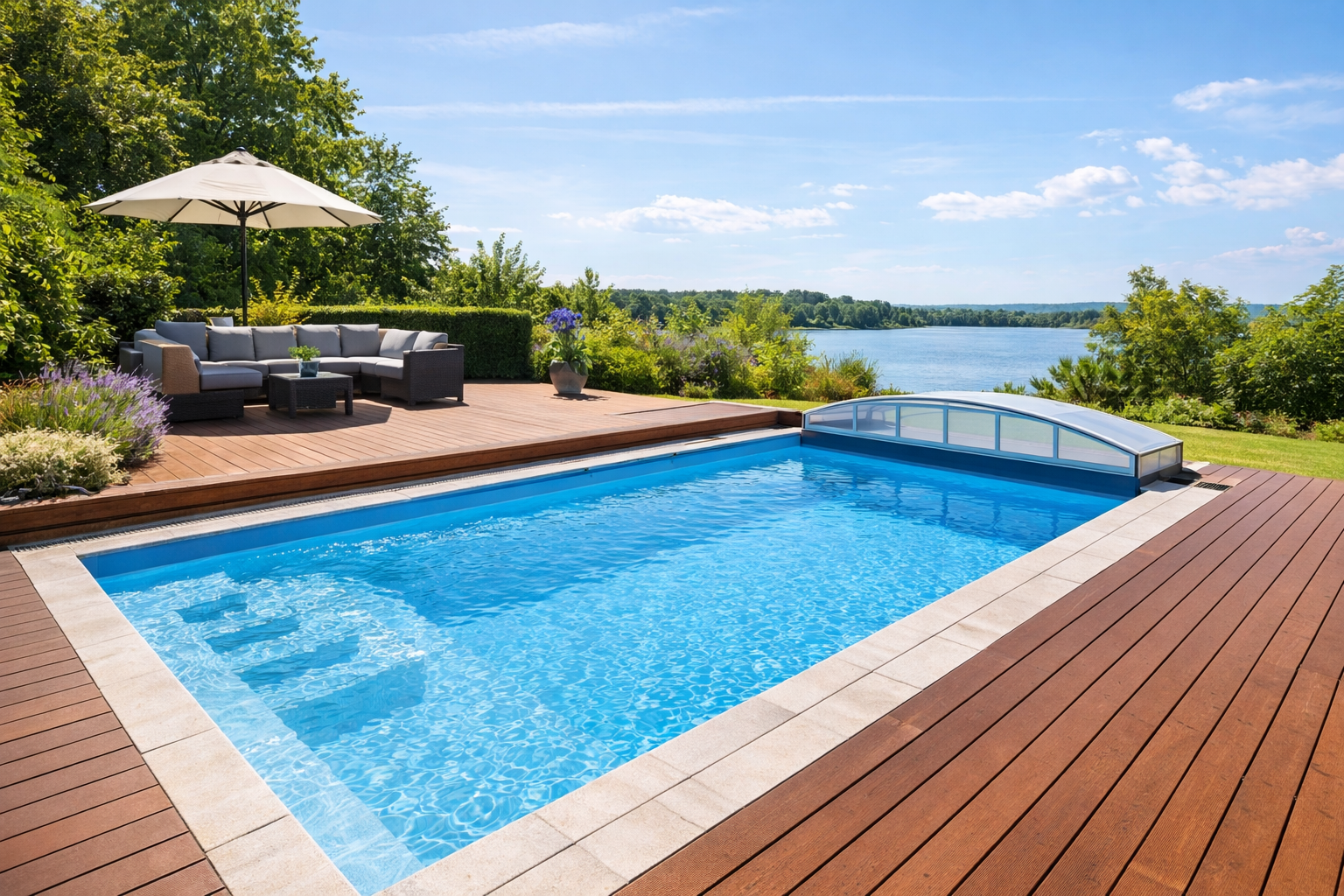 bassein aeda Eestis koos terrassi ja moodulkattega